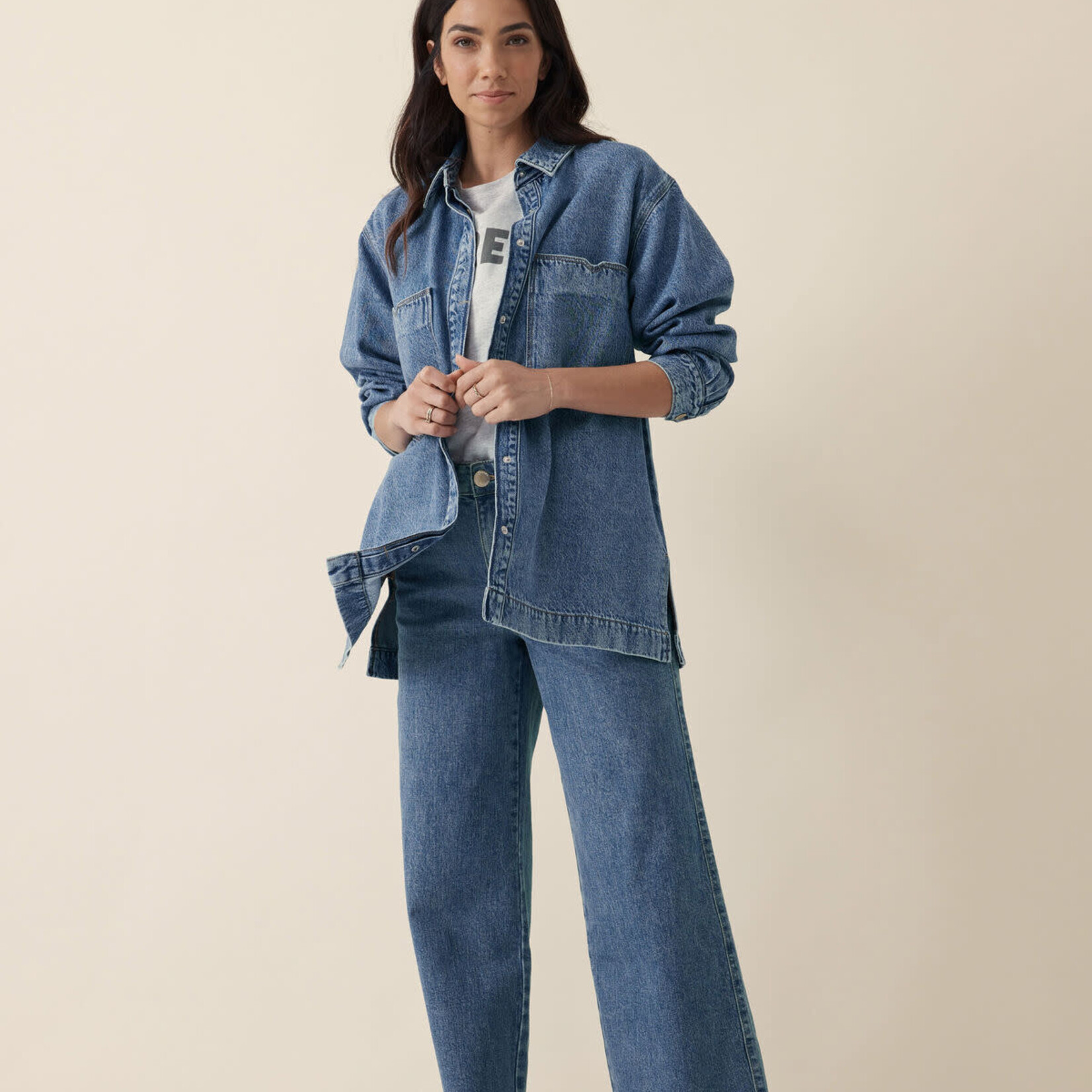 Ceres Life Goldie Longline Denim Shacket