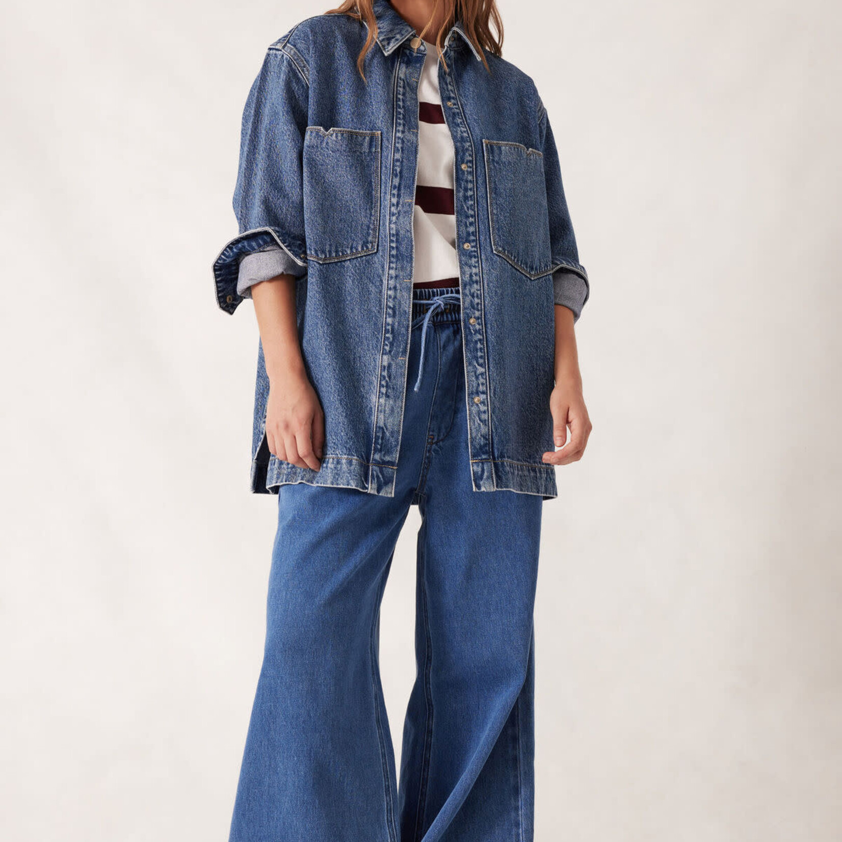 Ceres Life Goldie Longline Denim Shacket