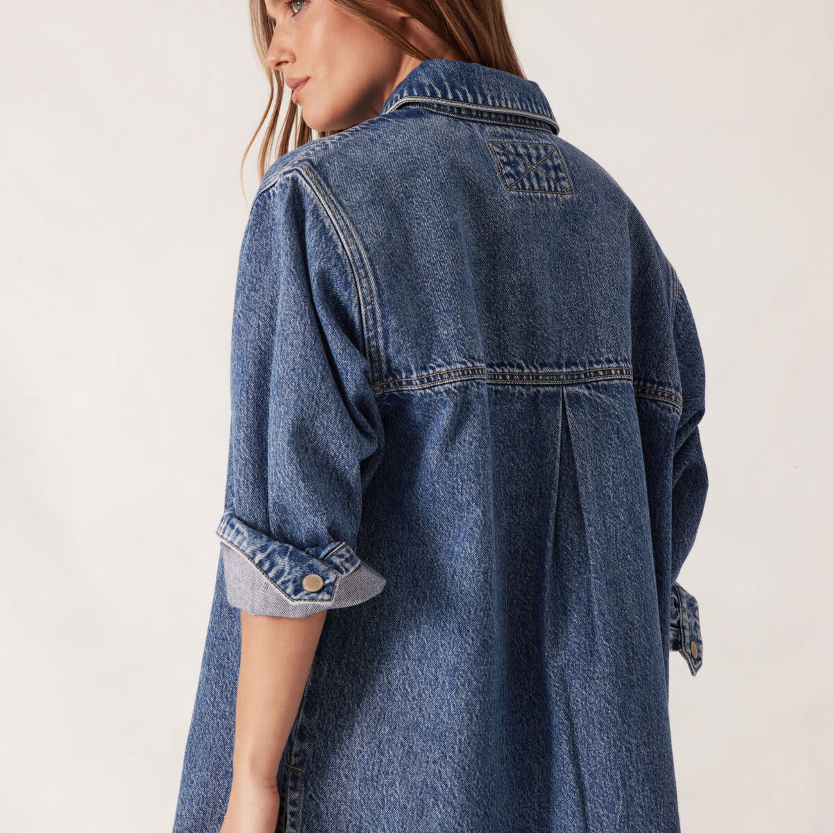 Ceres Life Goldie Longline Denim Shacket