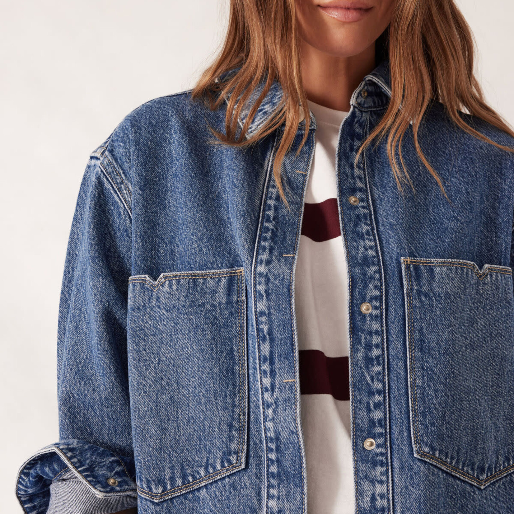 Ceres Life Goldie Longline Denim Shacket