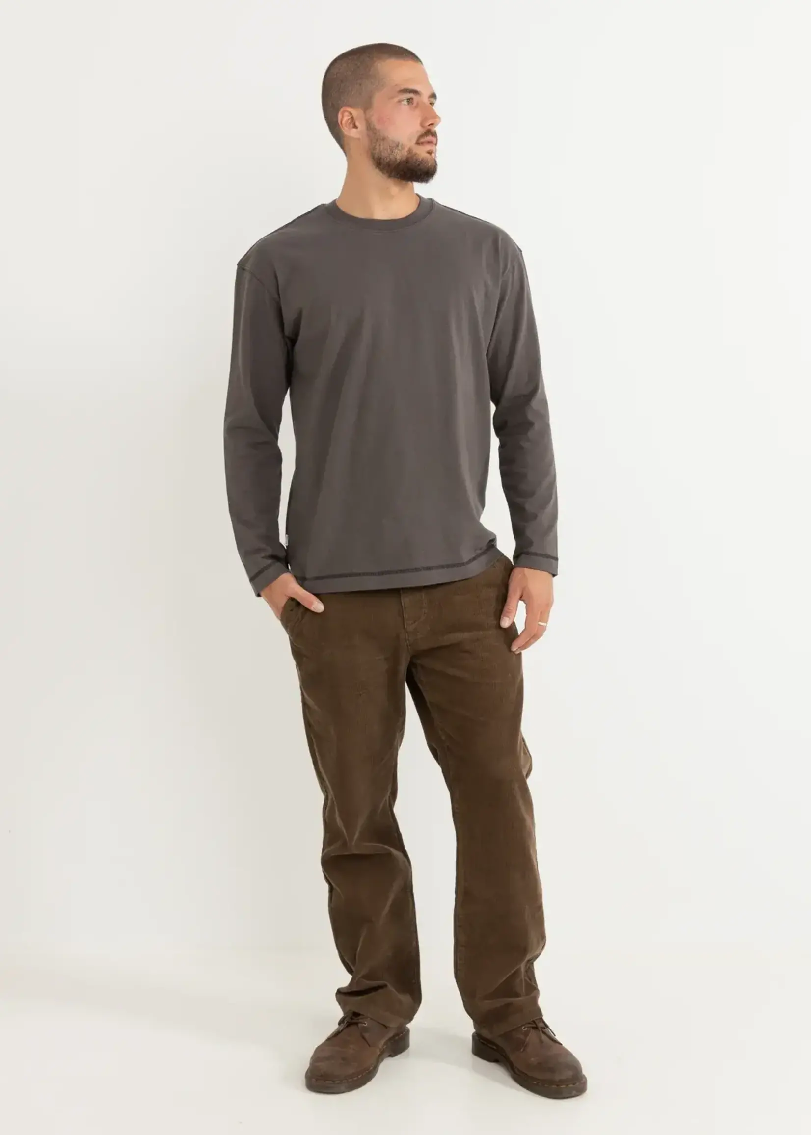 Rhythm Larry Vintage LS T Shirt - Vintage Black