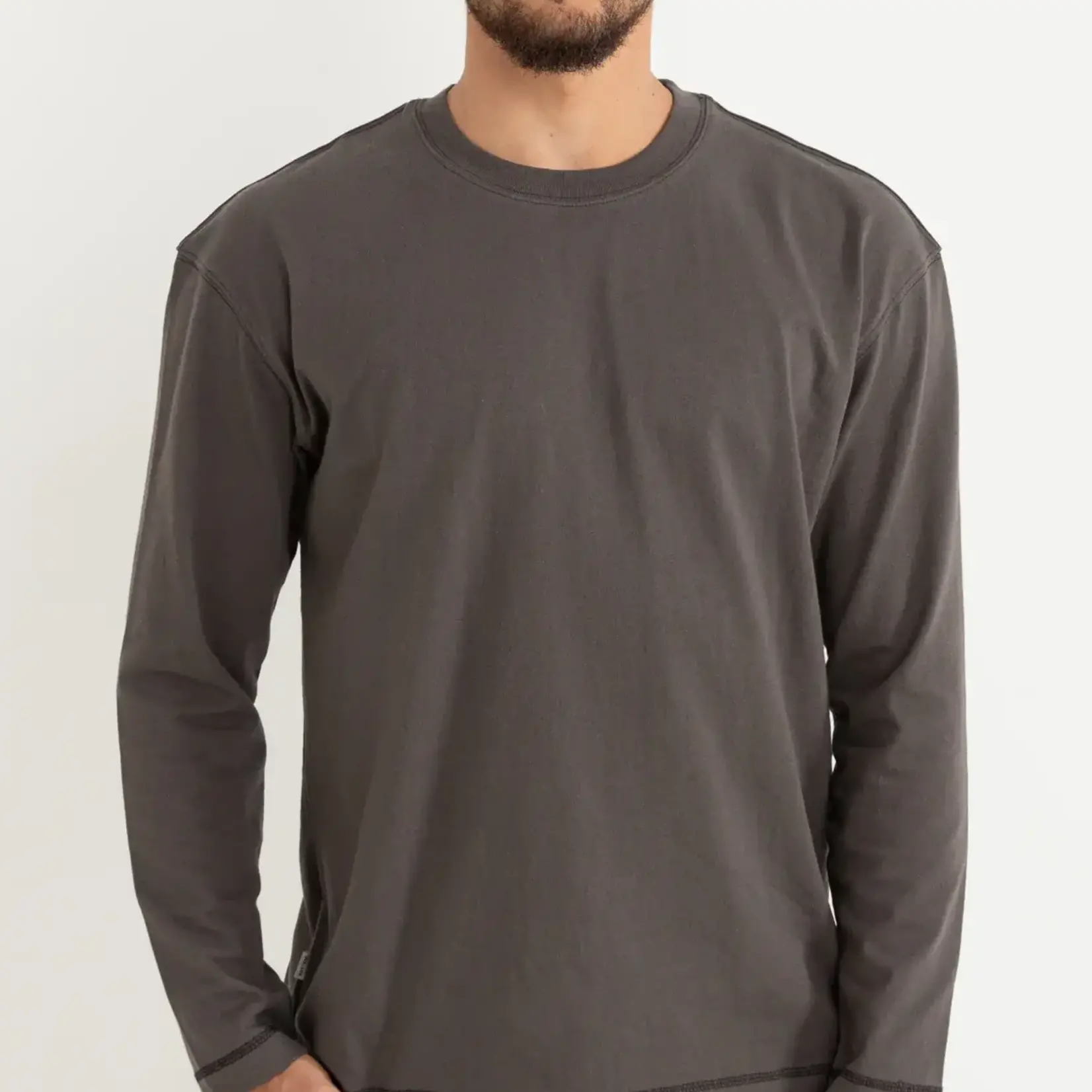 Rhythm Larry Vintage LS T Shirt - Vintage Black