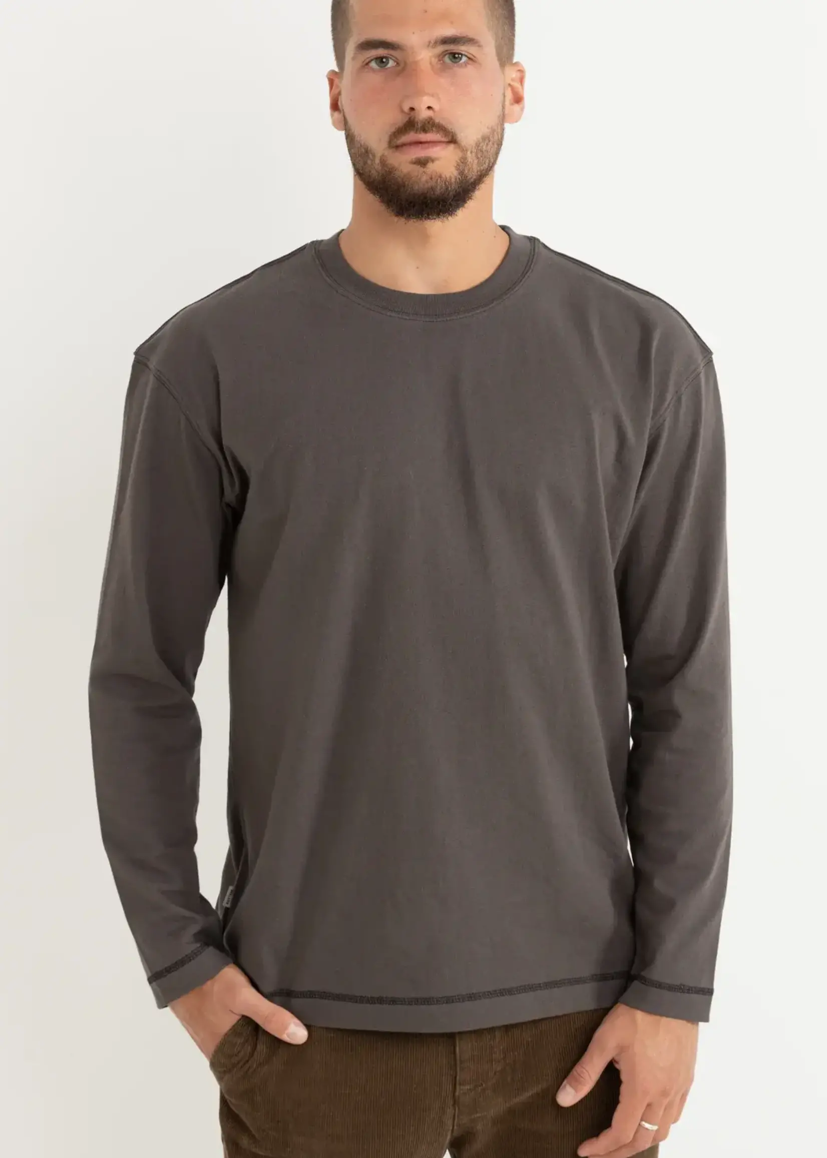 Rhythm Larry Vintage LS T Shirt - Vintage Black