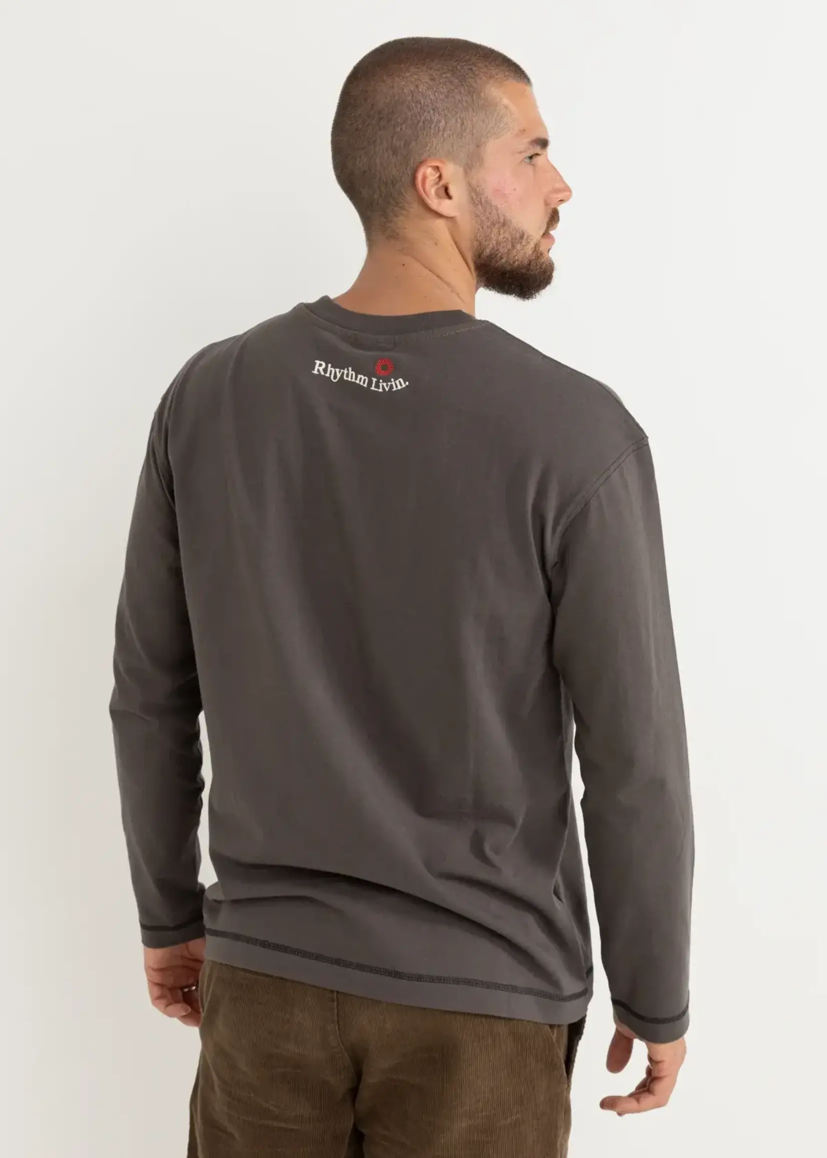 Rhythm Larry Vintage LS T Shirt - Vintage Black