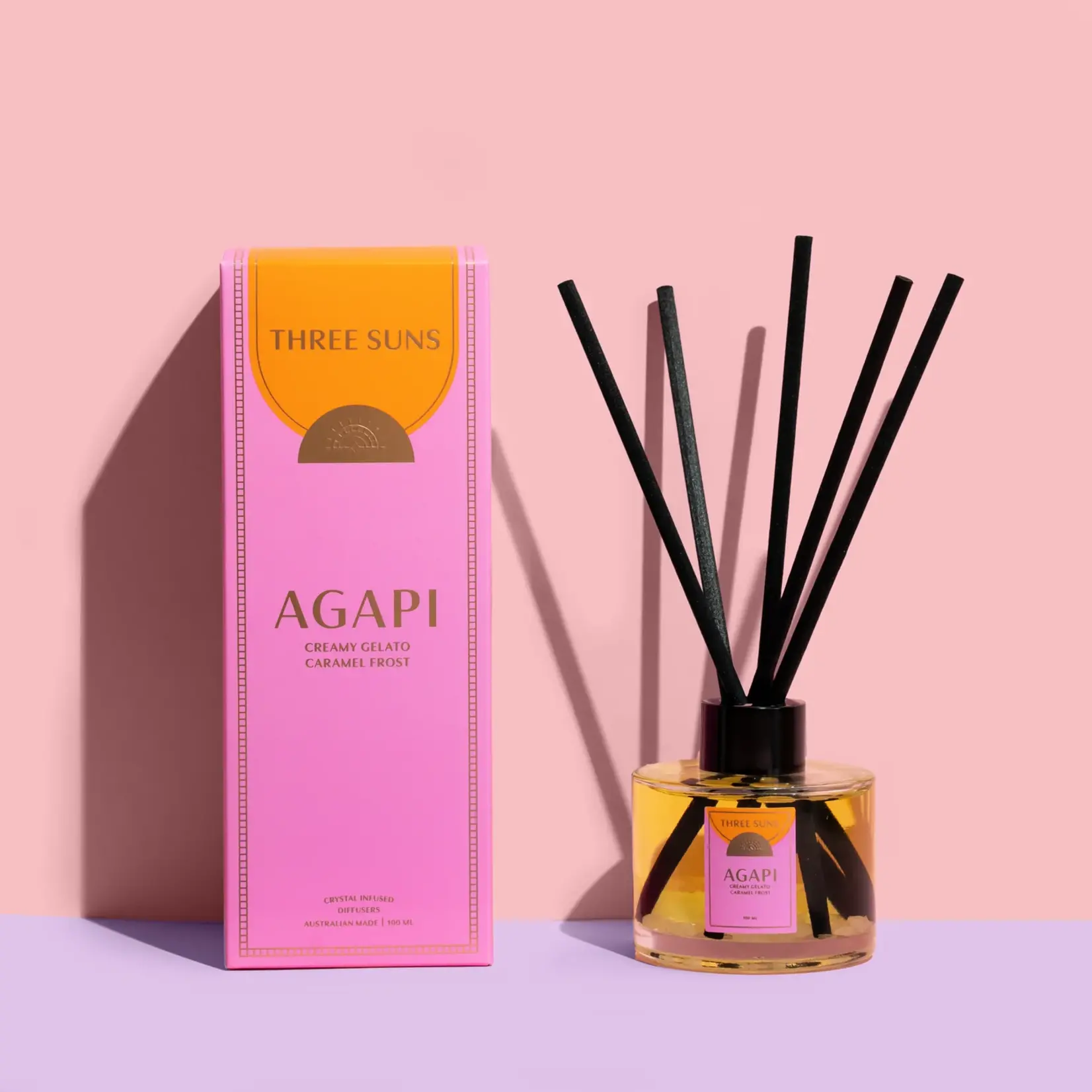 Three Suns Agapi | 100ml Diffuser Of Love | Creamy Vanilla Gelato Caramel Frost