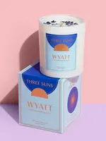 Three Suns Wyatt | Crystal Infused Candle of Strength | Japanese Honeysuckle