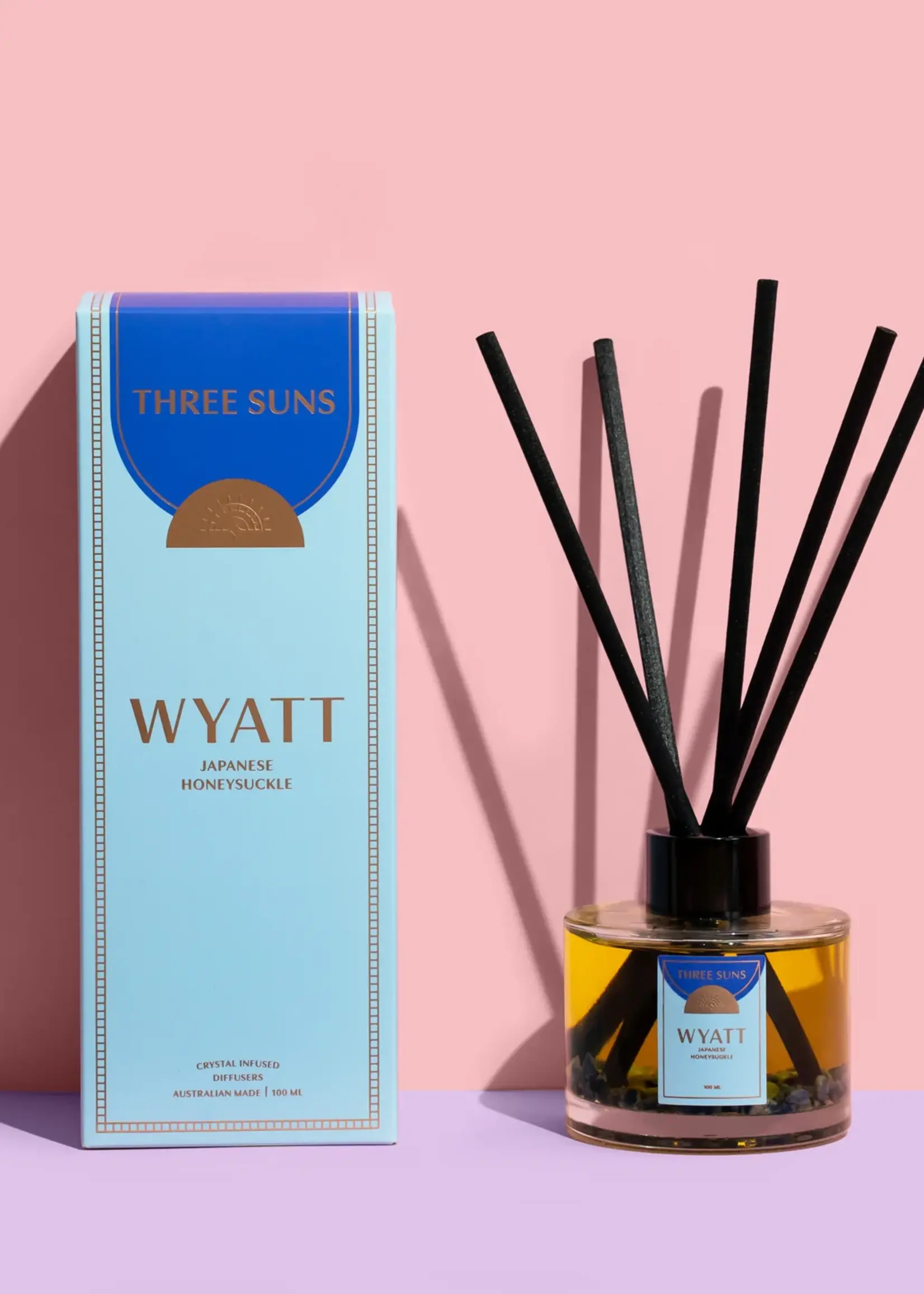 Three Suns Wyatt | 100ml Diffuser of Strength | Japanese Honeysuckle