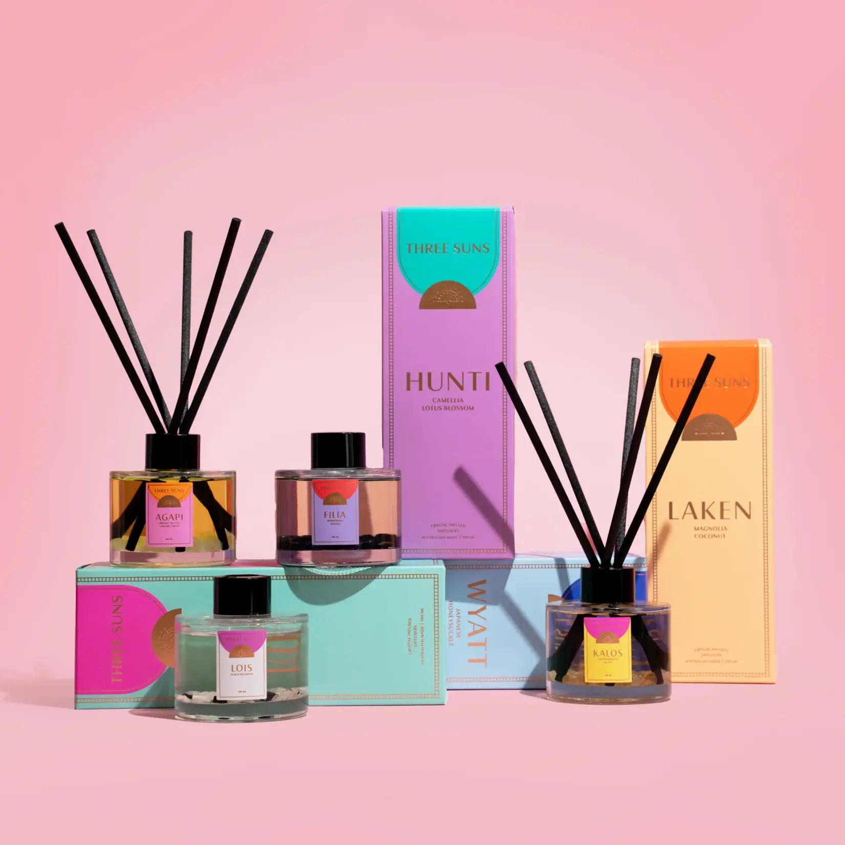 Three Suns Wyatt | 100ml Diffuser of Strength | Japanese Honeysuckle