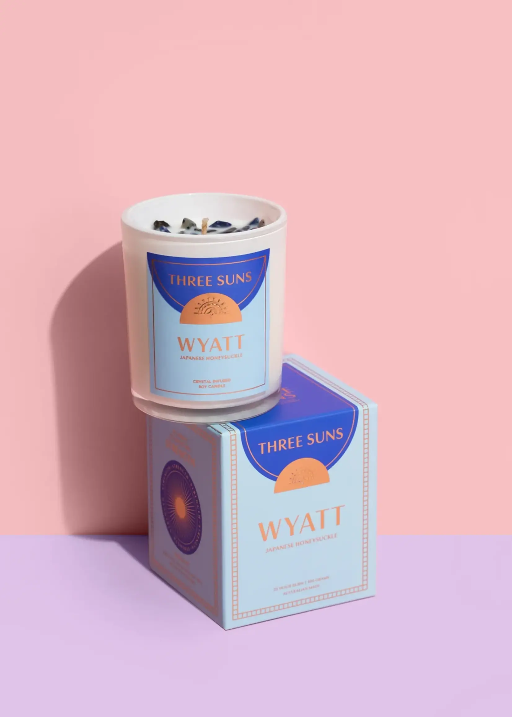 Three Suns MINI Wyatt | Candle of Strength | Japanese Honeysuckle