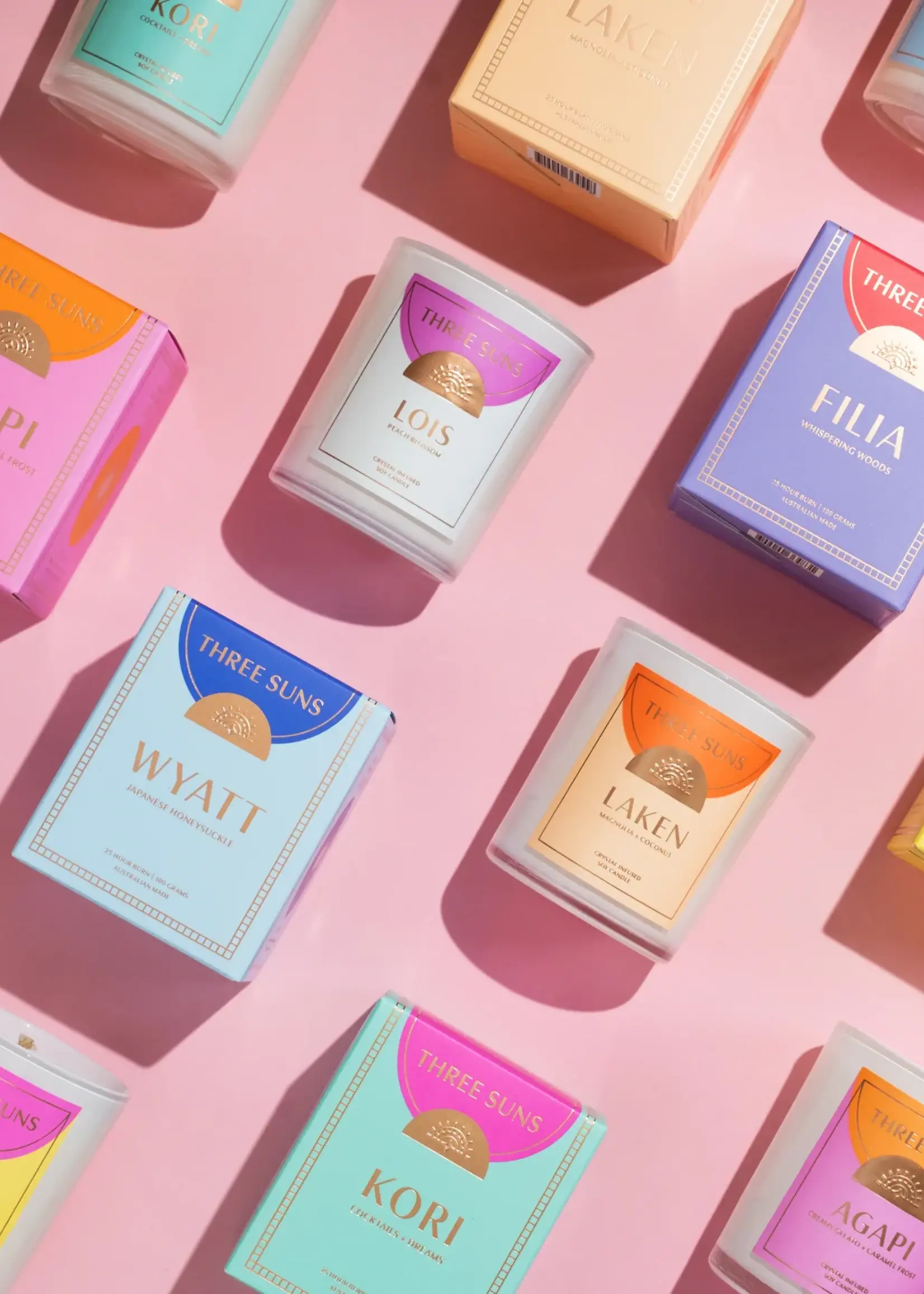 Three Suns MINI Wyatt | Candle of Strength | Japanese Honeysuckle