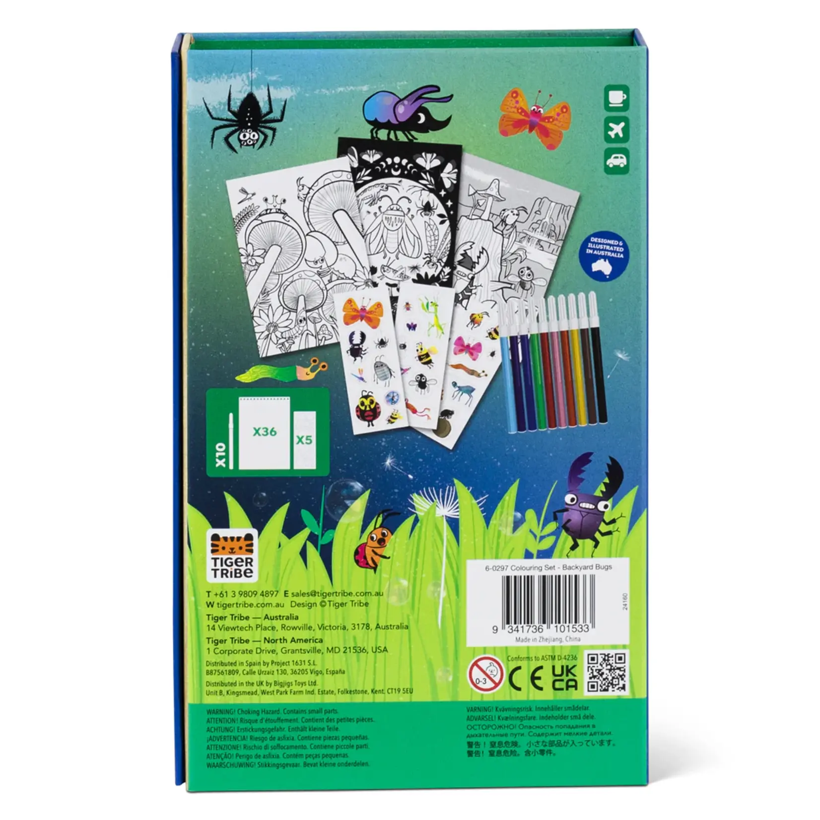 Tiger Tribe Colouring Set Backyard Bugs