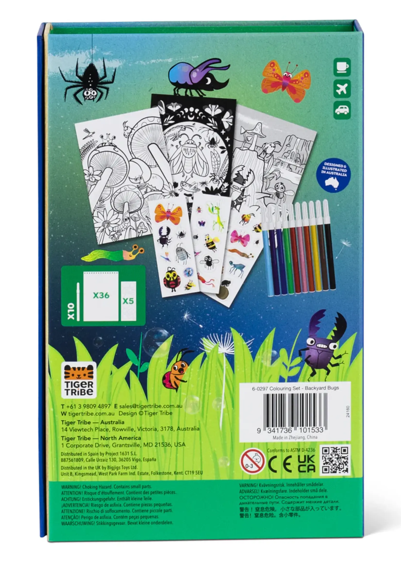 Tiger Tribe Colouring Set Backyard Bugs