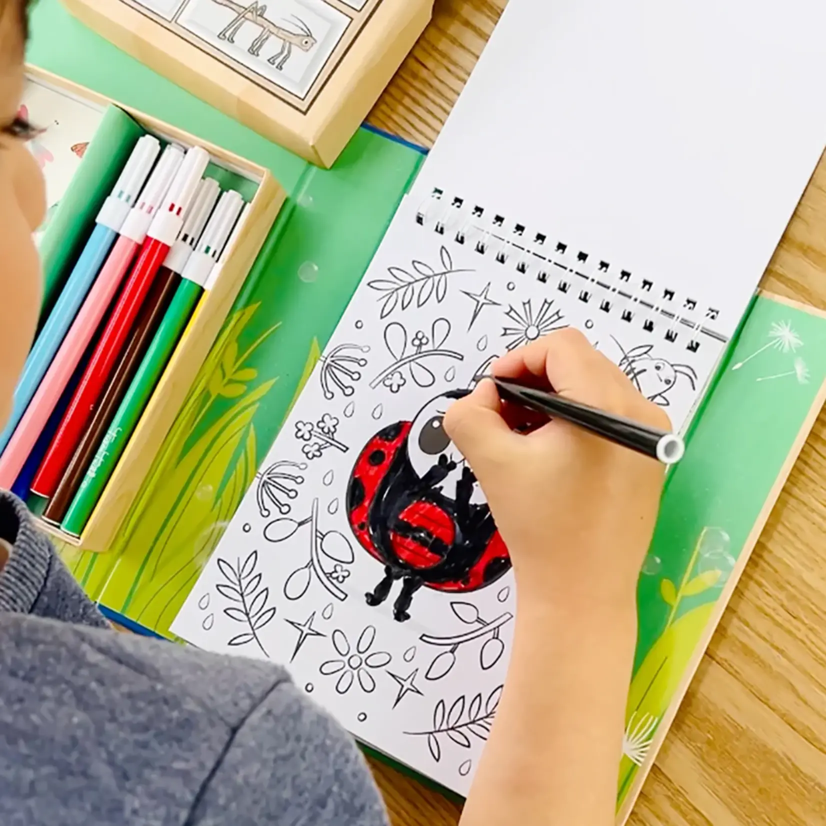 Tiger Tribe Colouring Set Backyard Bugs