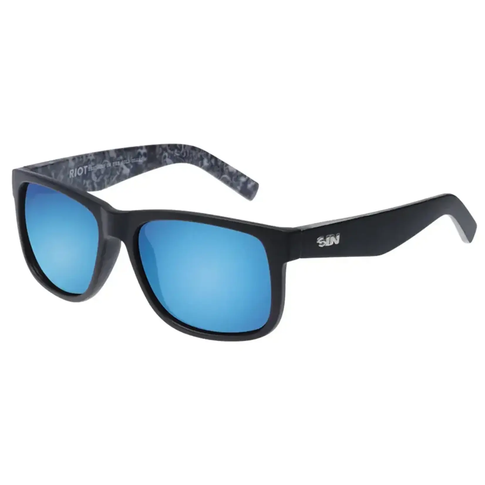Sin Eyewear Riot Sunglasses - Black & Blue Flash