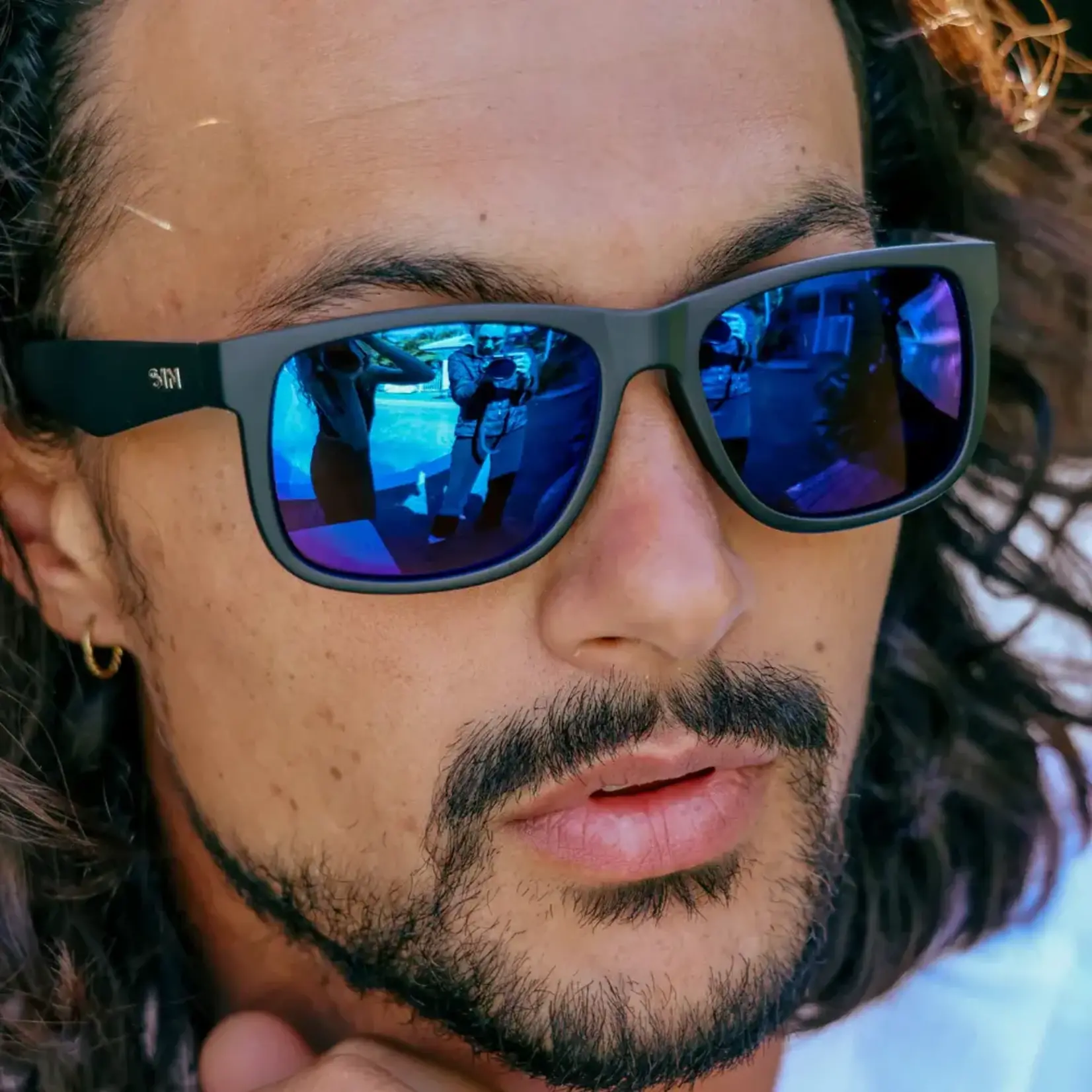 Sin Eyewear Riot Sunglasses - Black & Blue Flash