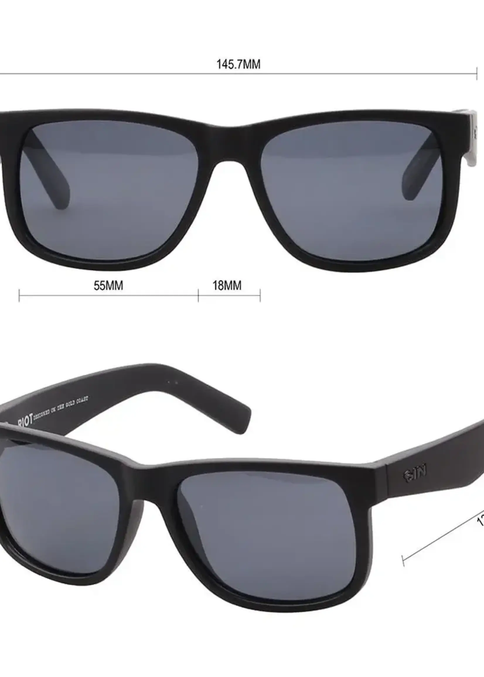 Sin Eyewear Riot Sunglasses - Black & Silver Flash
