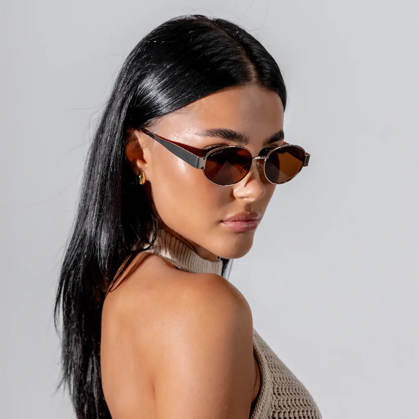 One Day Kendall Sunglasses - Gold Brown