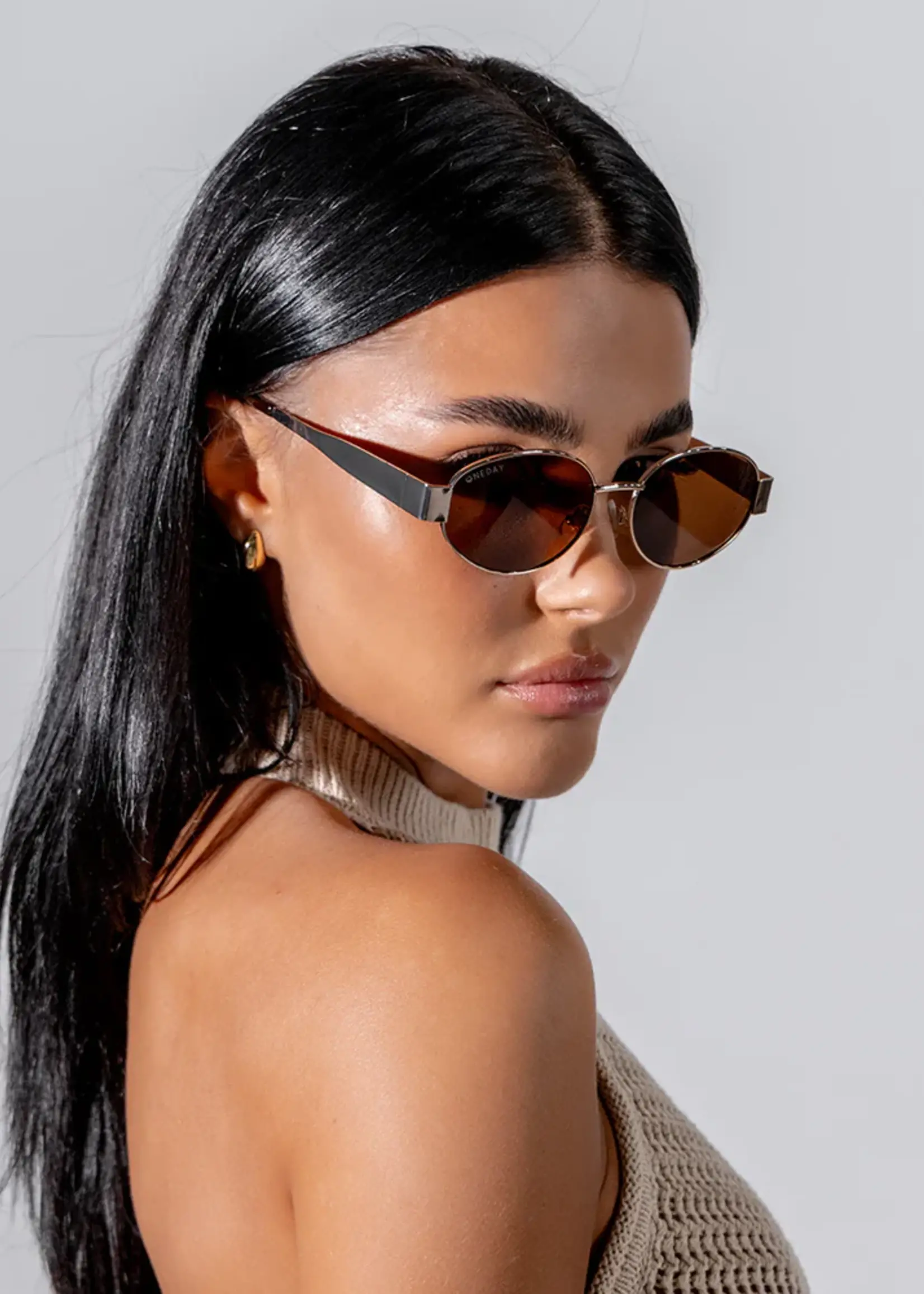 One Day Kendall Sunglasses - Gold Brown