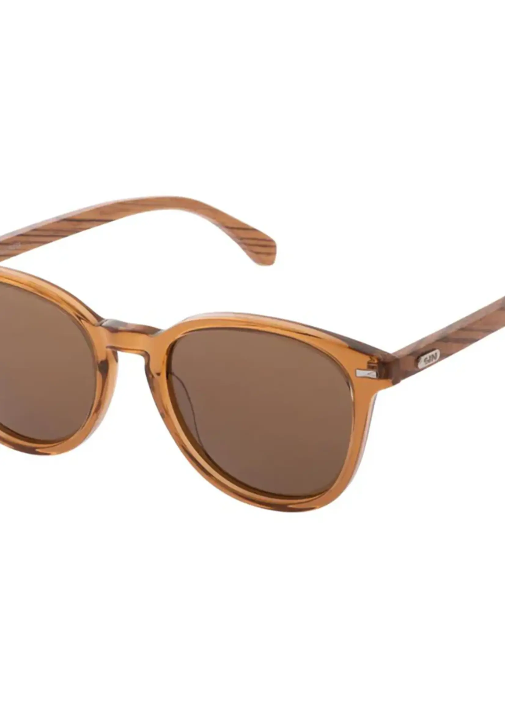 Sin Eyewear Risky Business Wooden Sunglasses - Caramel