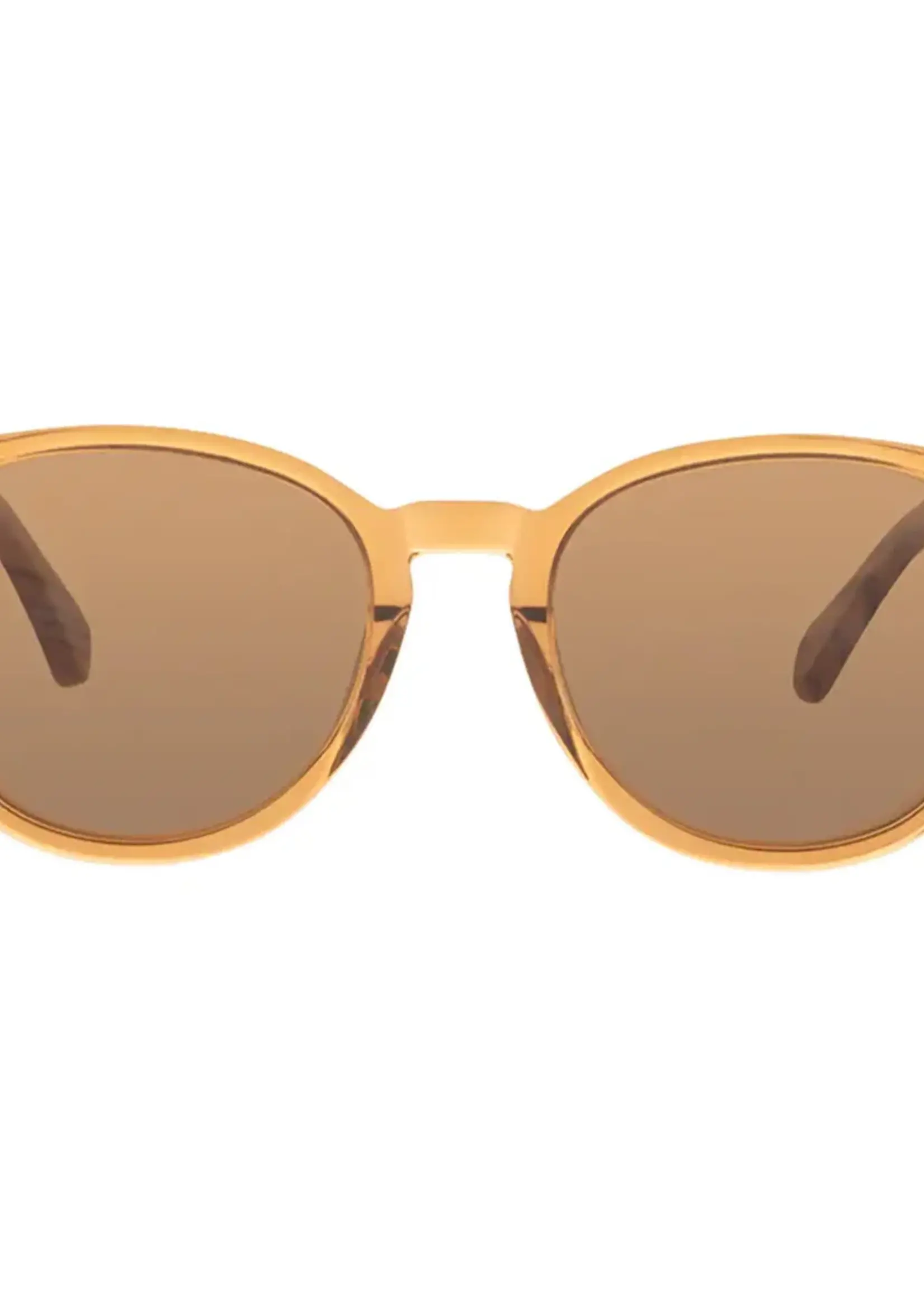 Sin Eyewear Risky Business Wooden Sunglasses - Caramel