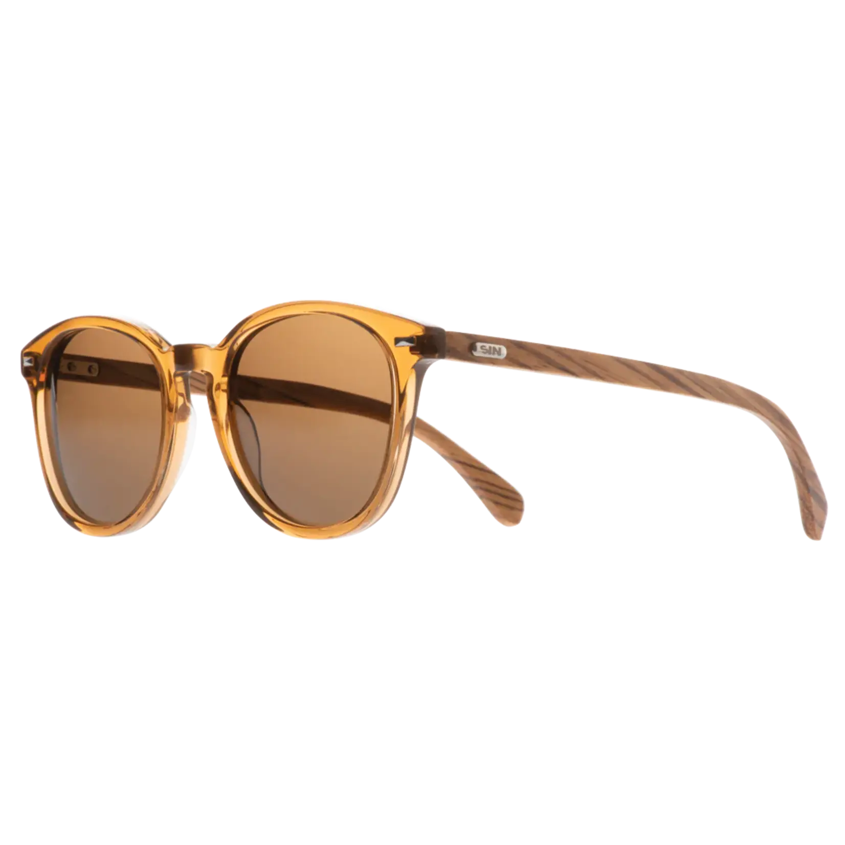 Sin Eyewear Risky Business Wooden Sunglasses - Caramel