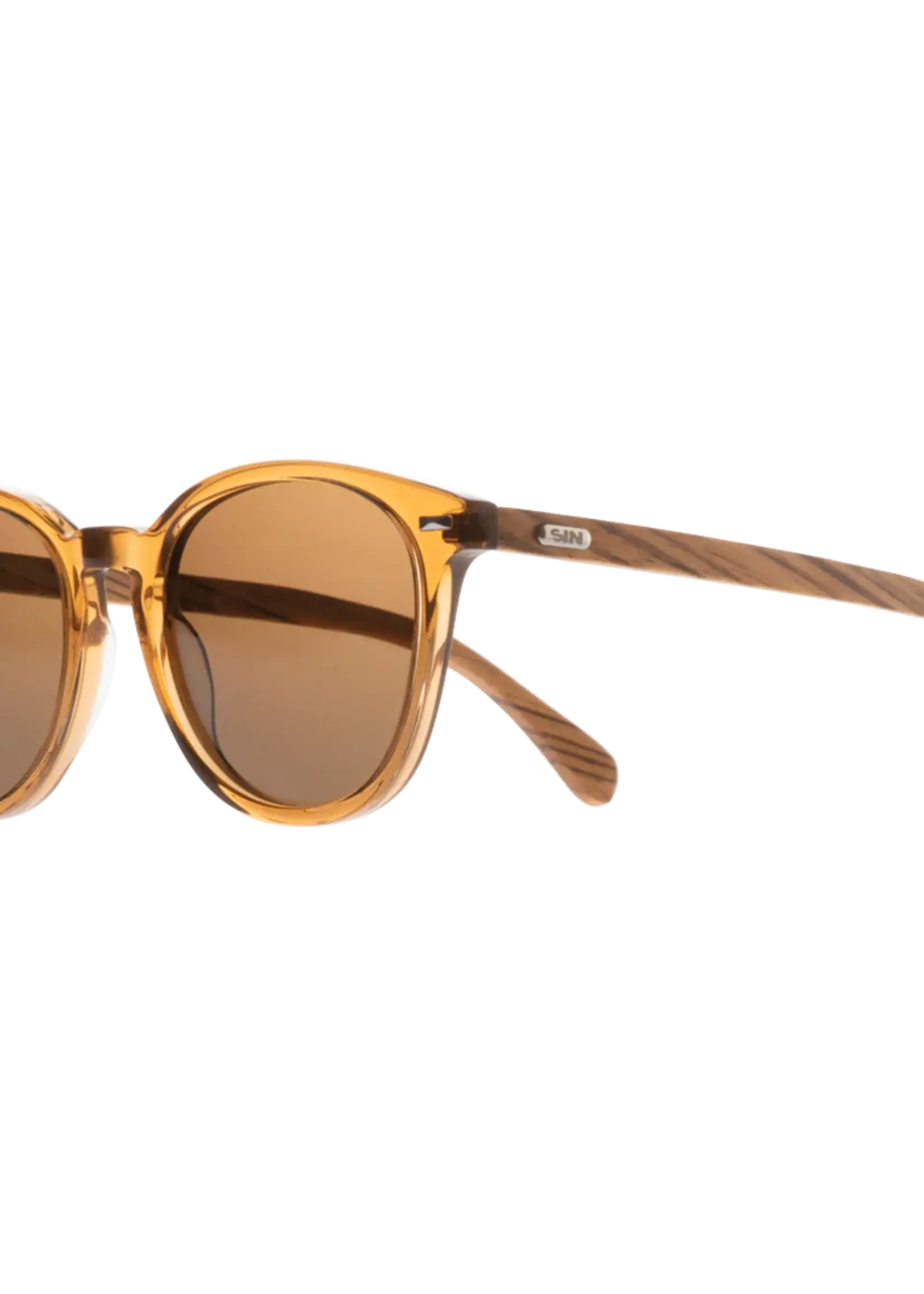 Sin Eyewear Risky Business Wooden Sunglasses - Caramel