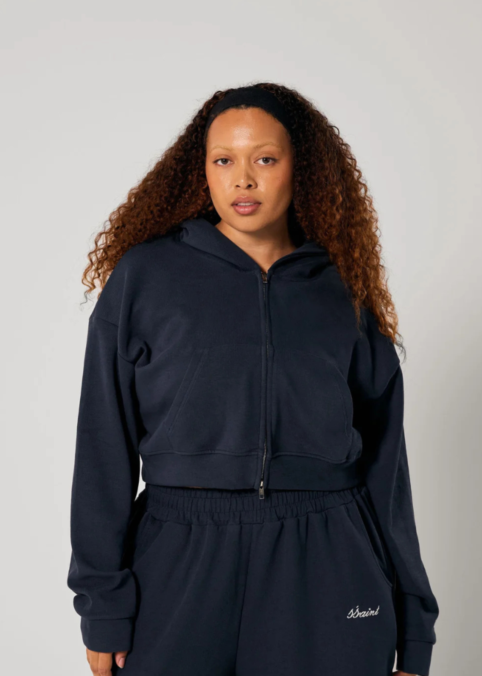 Ssaint Cropped Hood - Navy