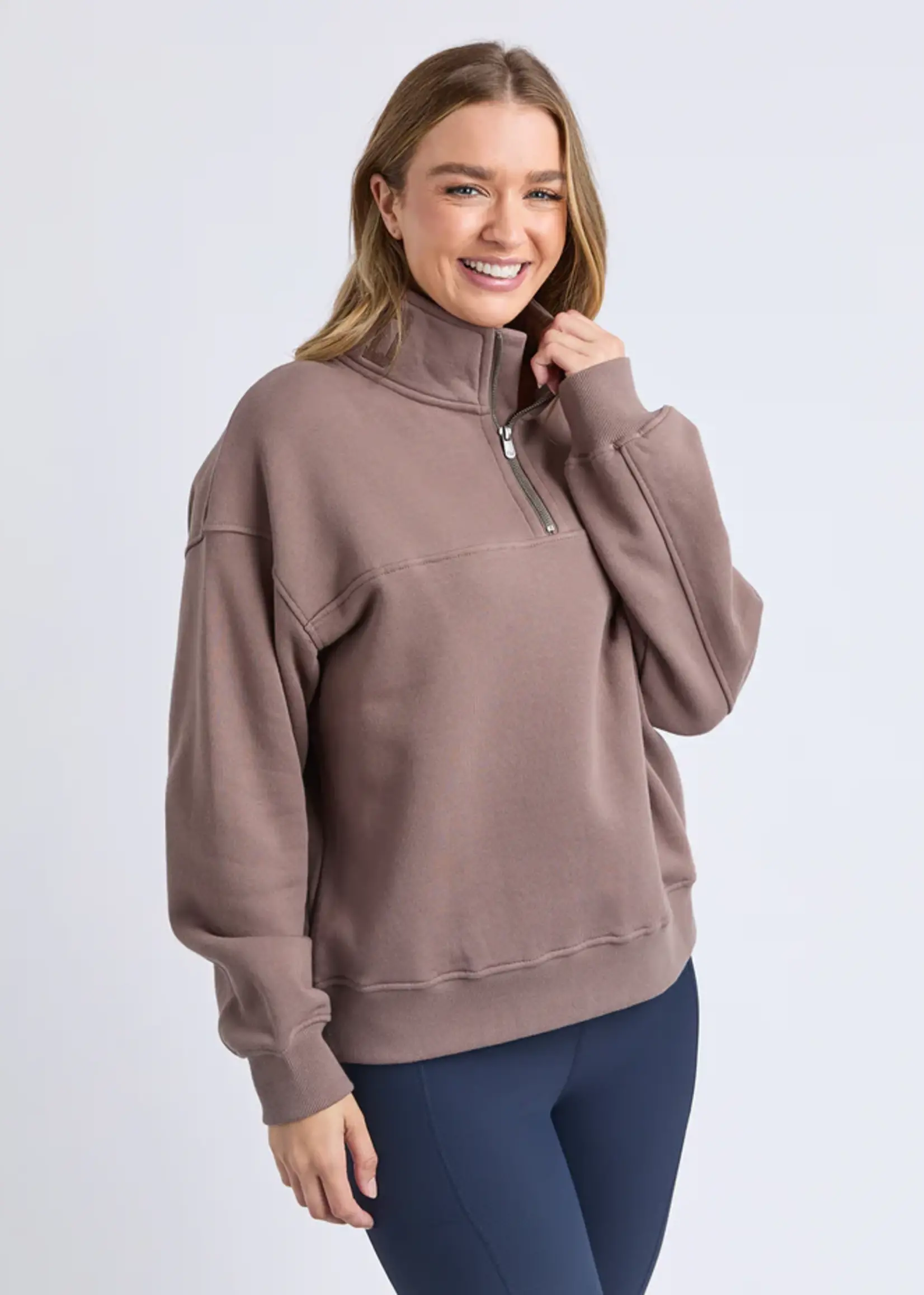 Foxwood College Zip Crew - Mocha