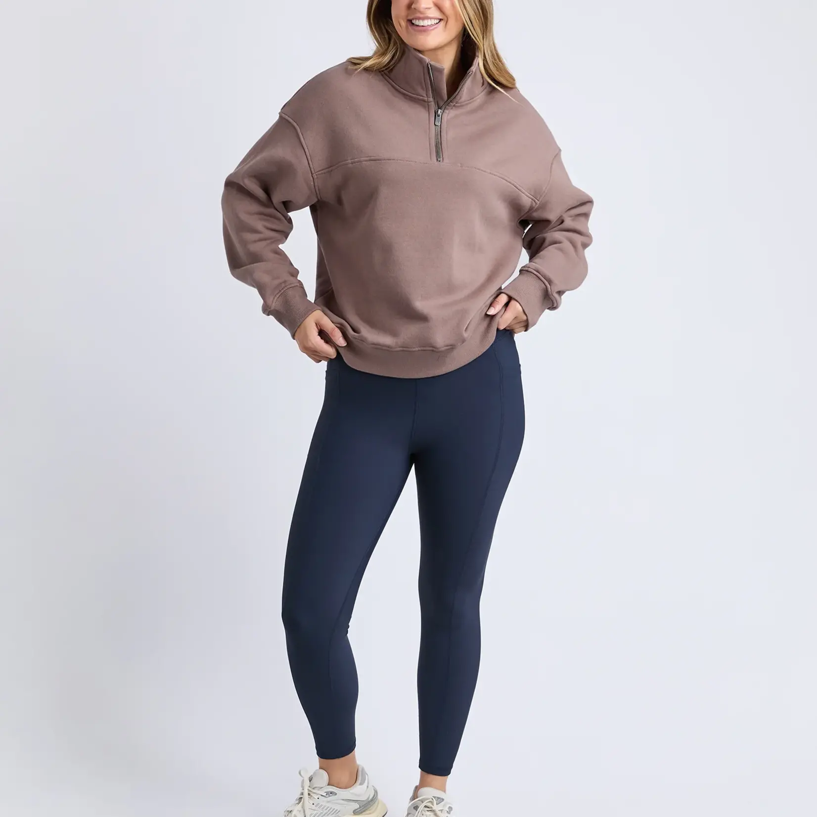 Foxwood College Zip Crew - Mocha