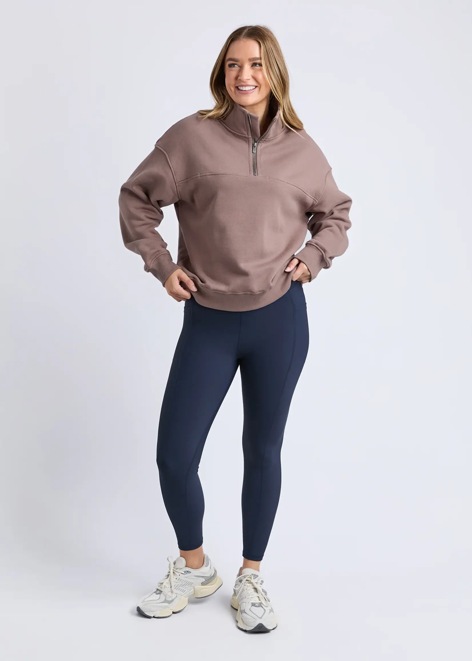 Foxwood College Zip Crew - Mocha