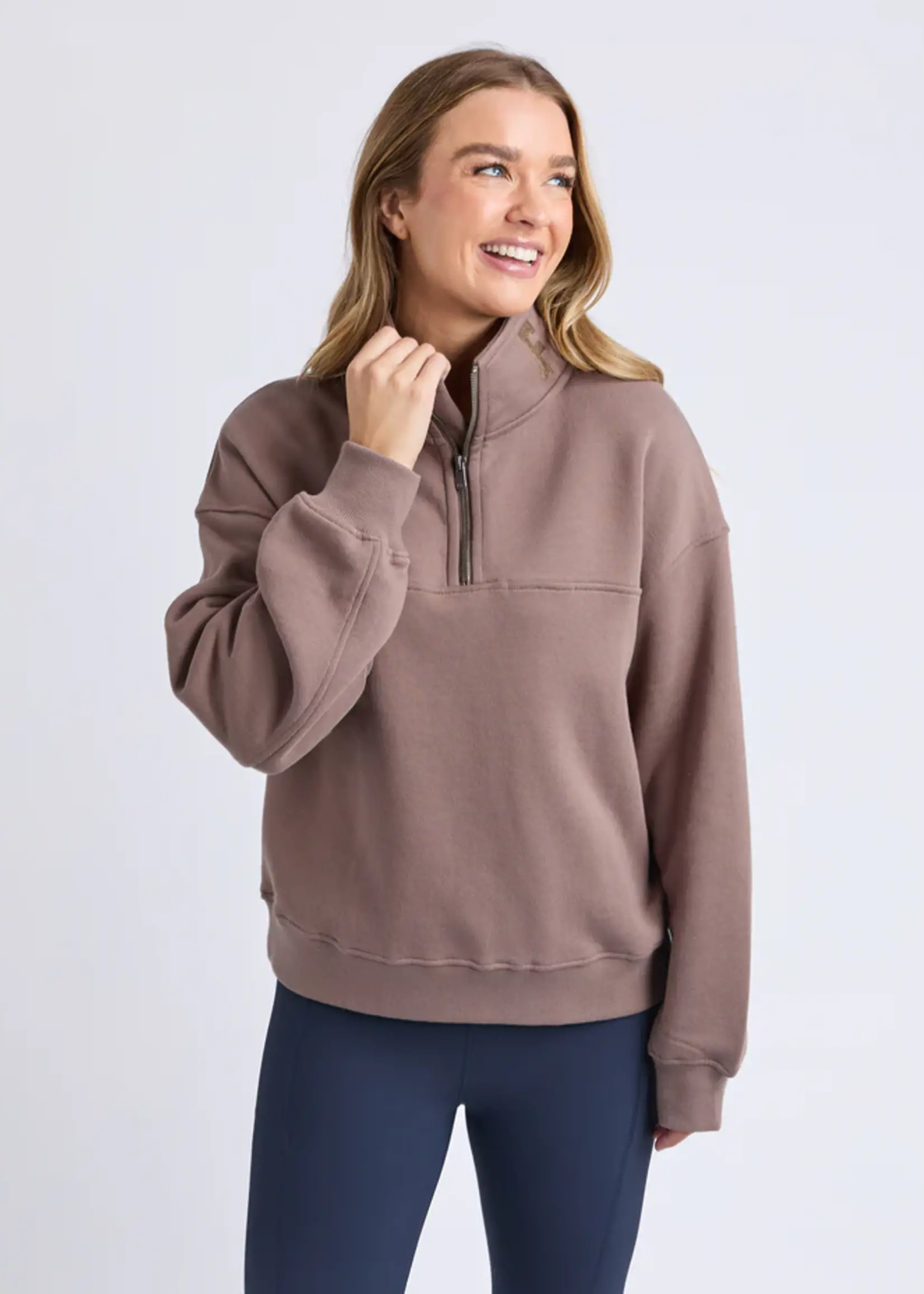 Foxwood College Zip Crew - Mocha