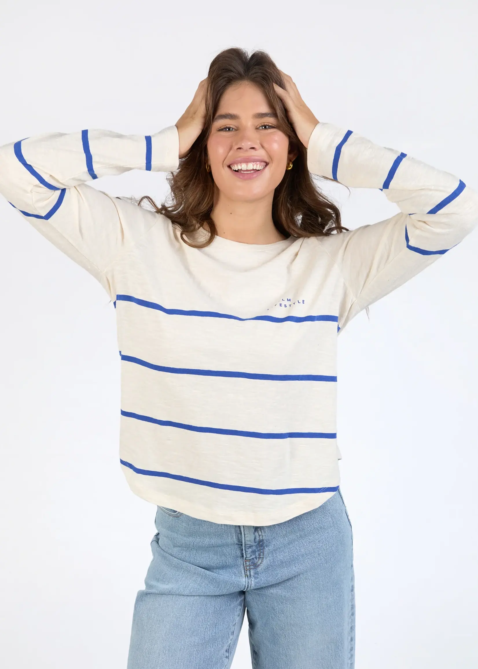 Elm Lifestyle Crosby L/S Tee Blue & White Stripe