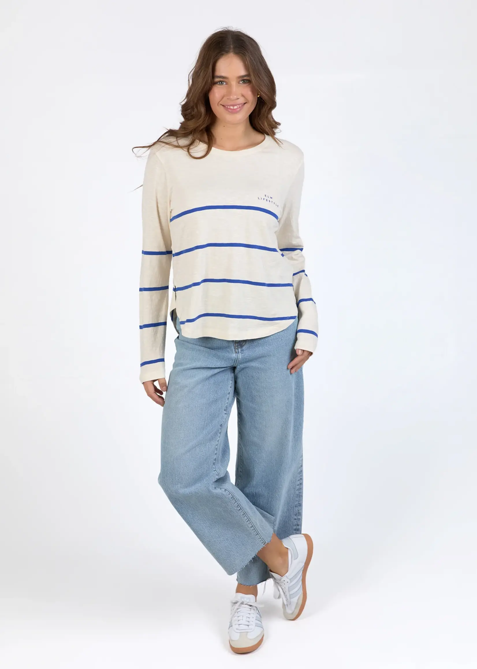 Elm Lifestyle Crosby L/S Tee Blue & White Stripe