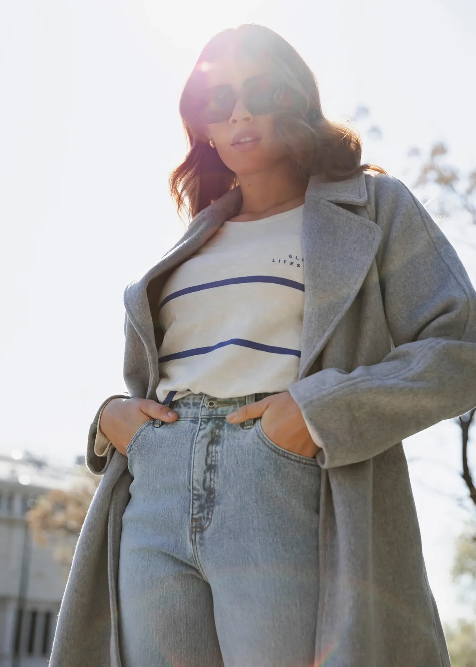 Elm Lifestyle Crosby L/S Tee Blue & White Stripe