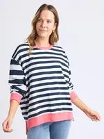 Elm Lifestyle Vivid Crew Navy/While Stripe