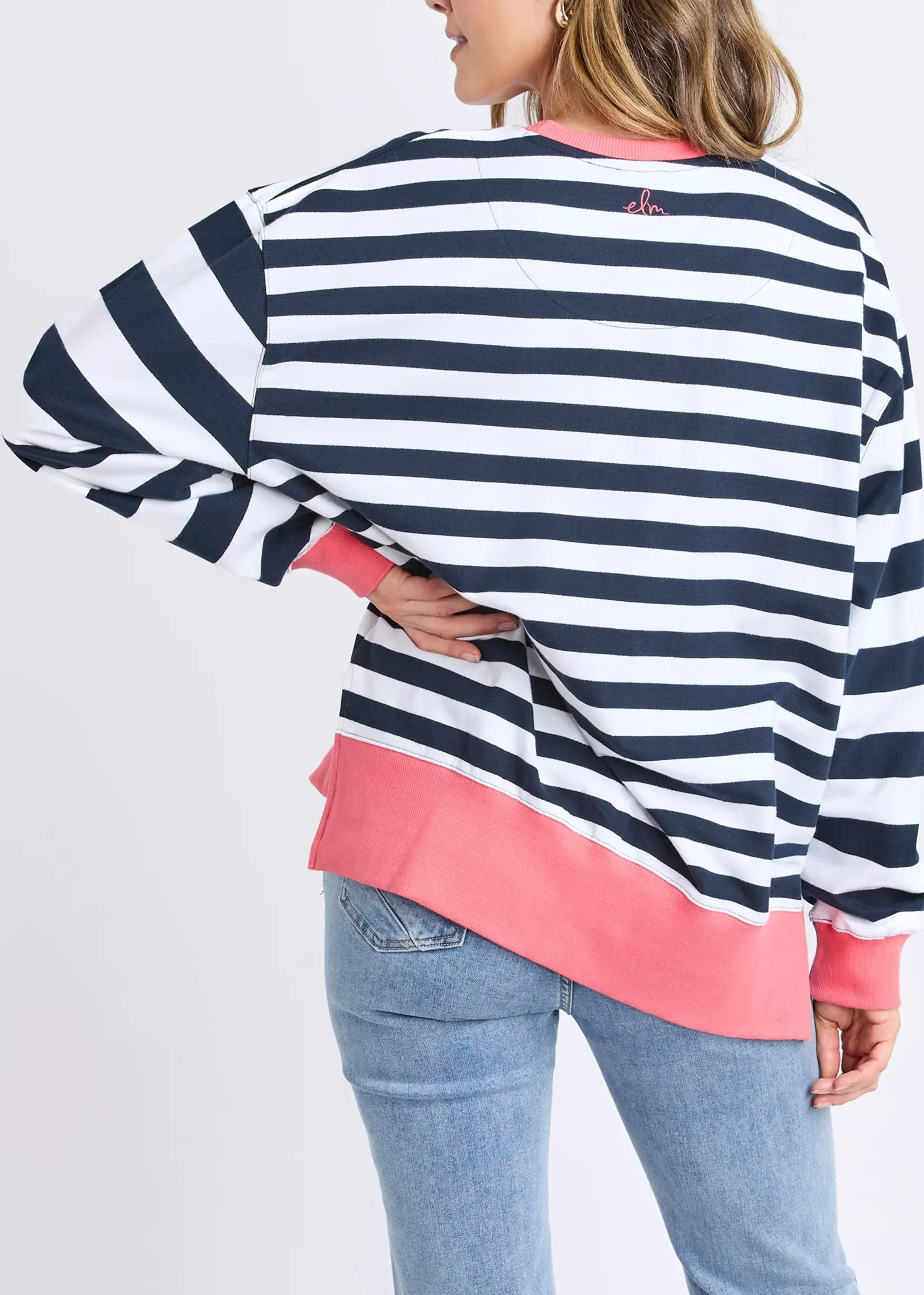 Elm Lifestyle Vivid Crew Navy/While Stripe