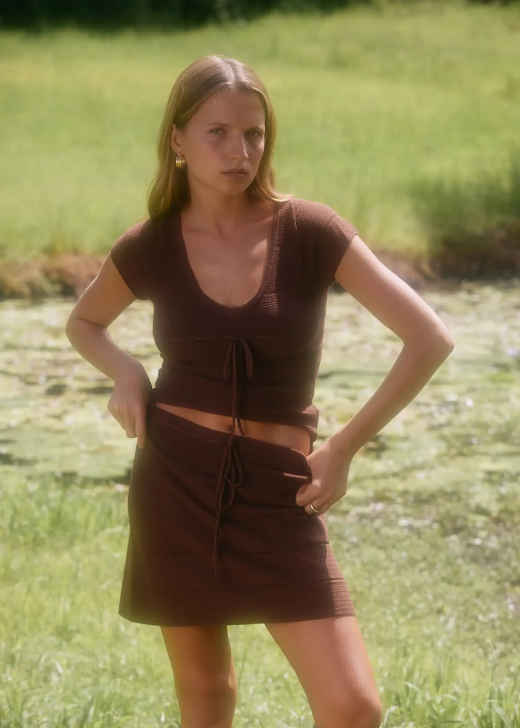 Rhythm Maggie Knit Top - Chocolate