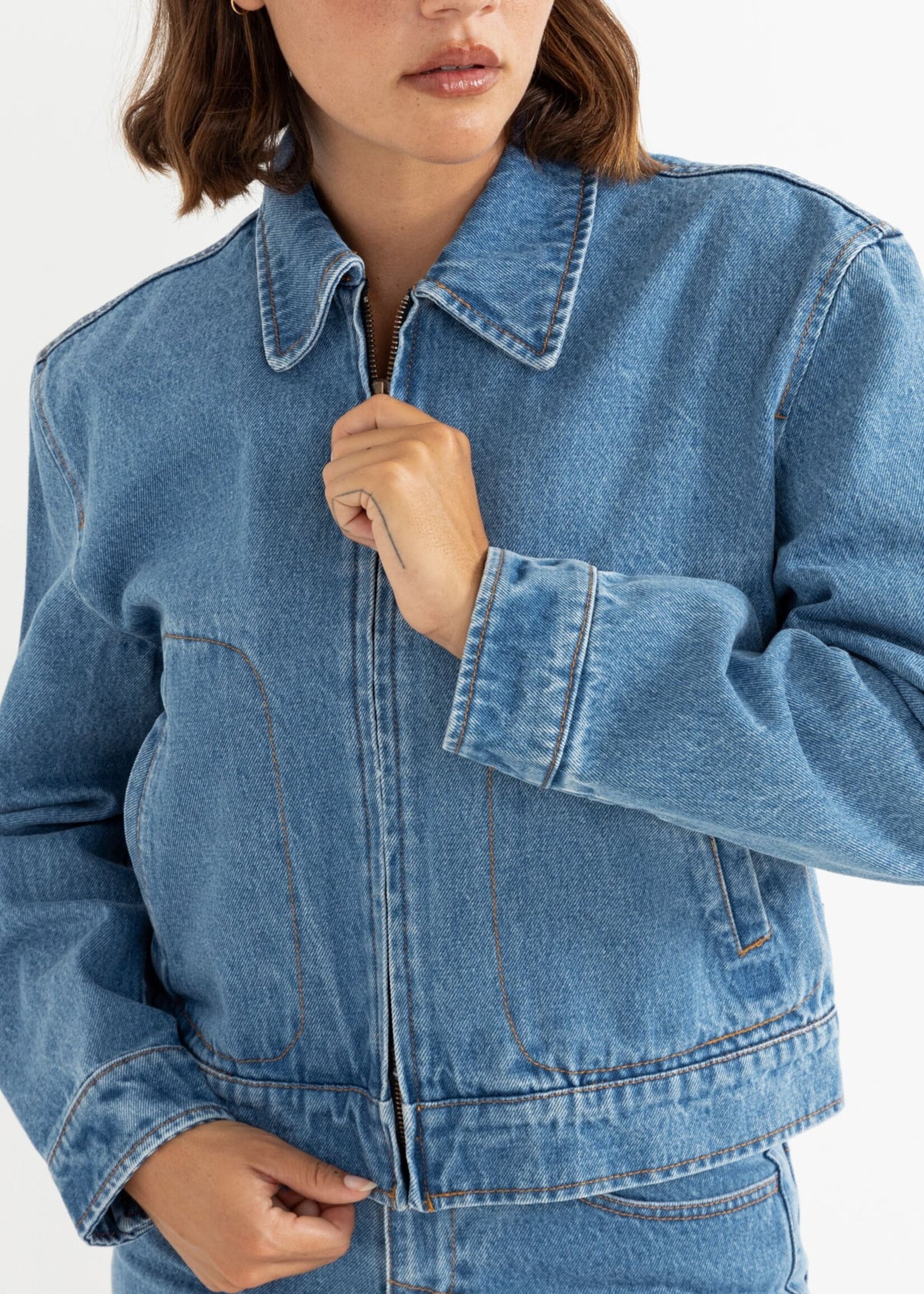 Rhythm Juliet Denim Jacket - Washed Blue
