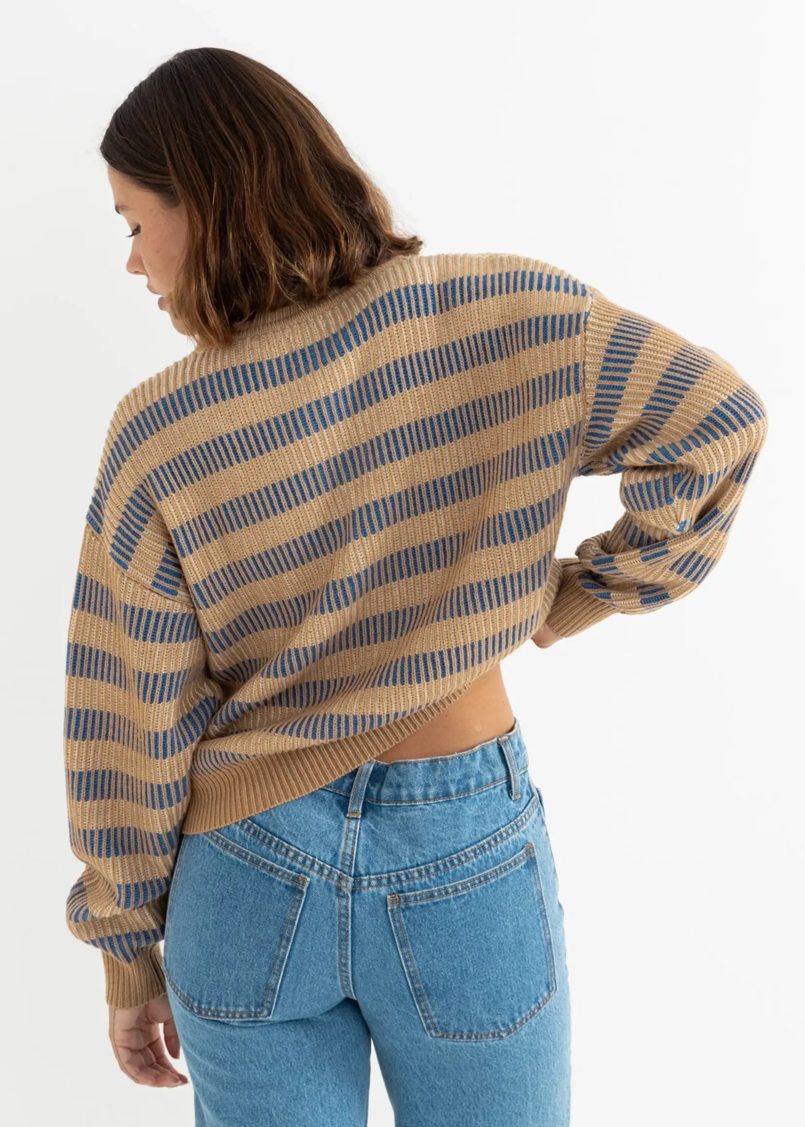 Rhythm Estelle Quarter Zip Knit - Cobalt