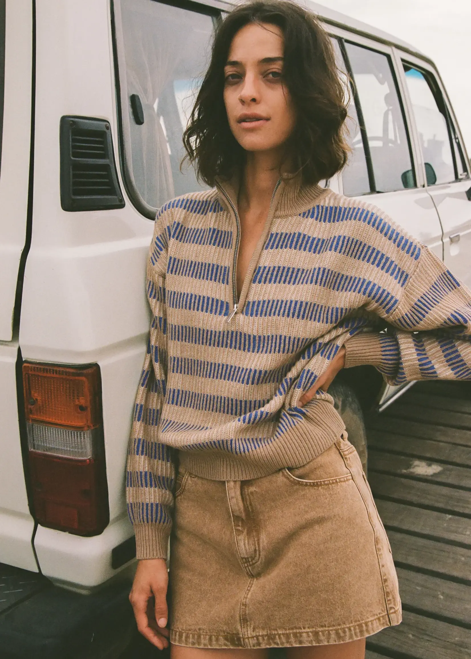 Rhythm Ruby Mini Skirt - Washed Sand