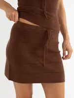 Rhythm Maggie Knit Mini Skirt - Chocolate