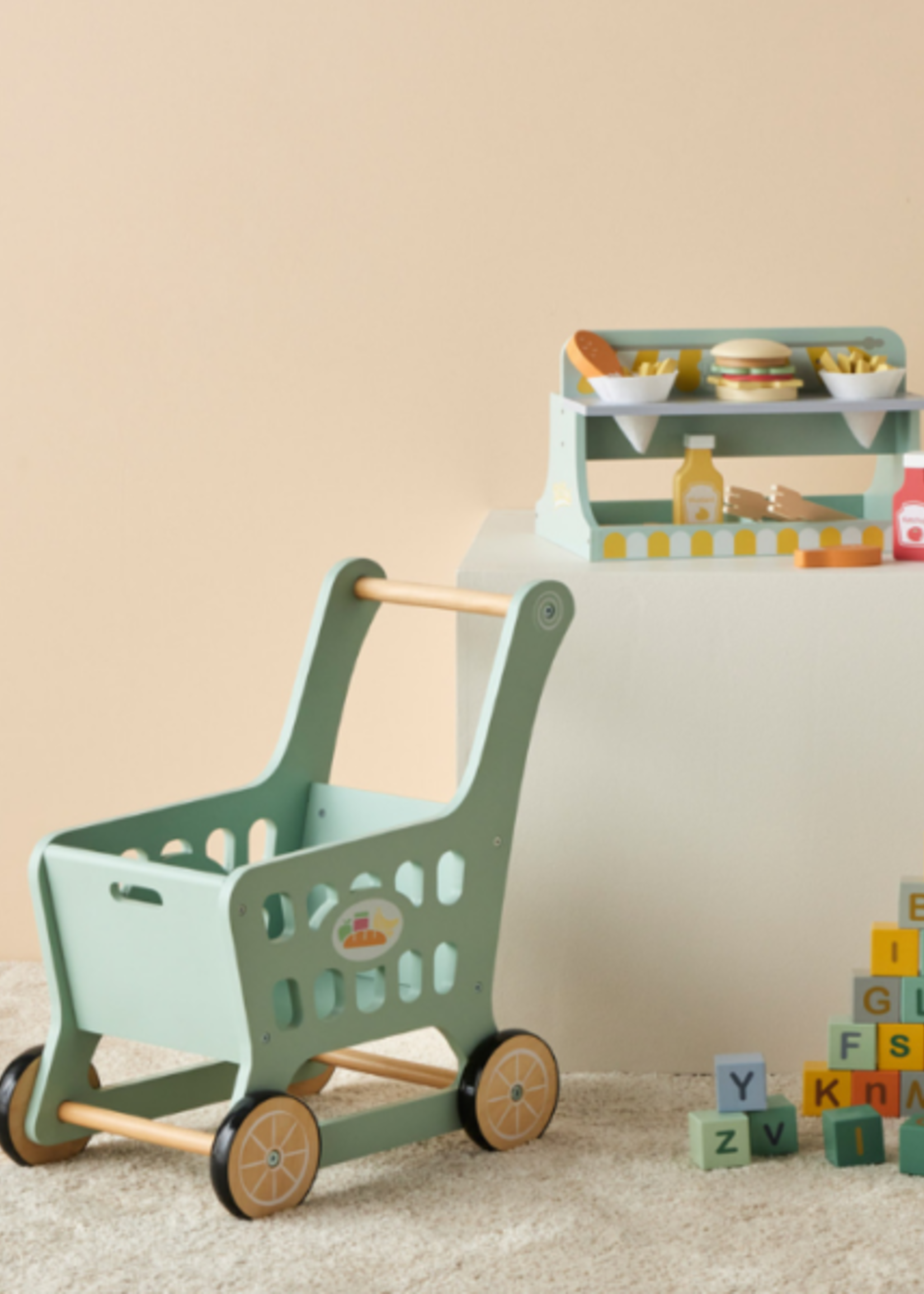 Wooden Shopping Trolley