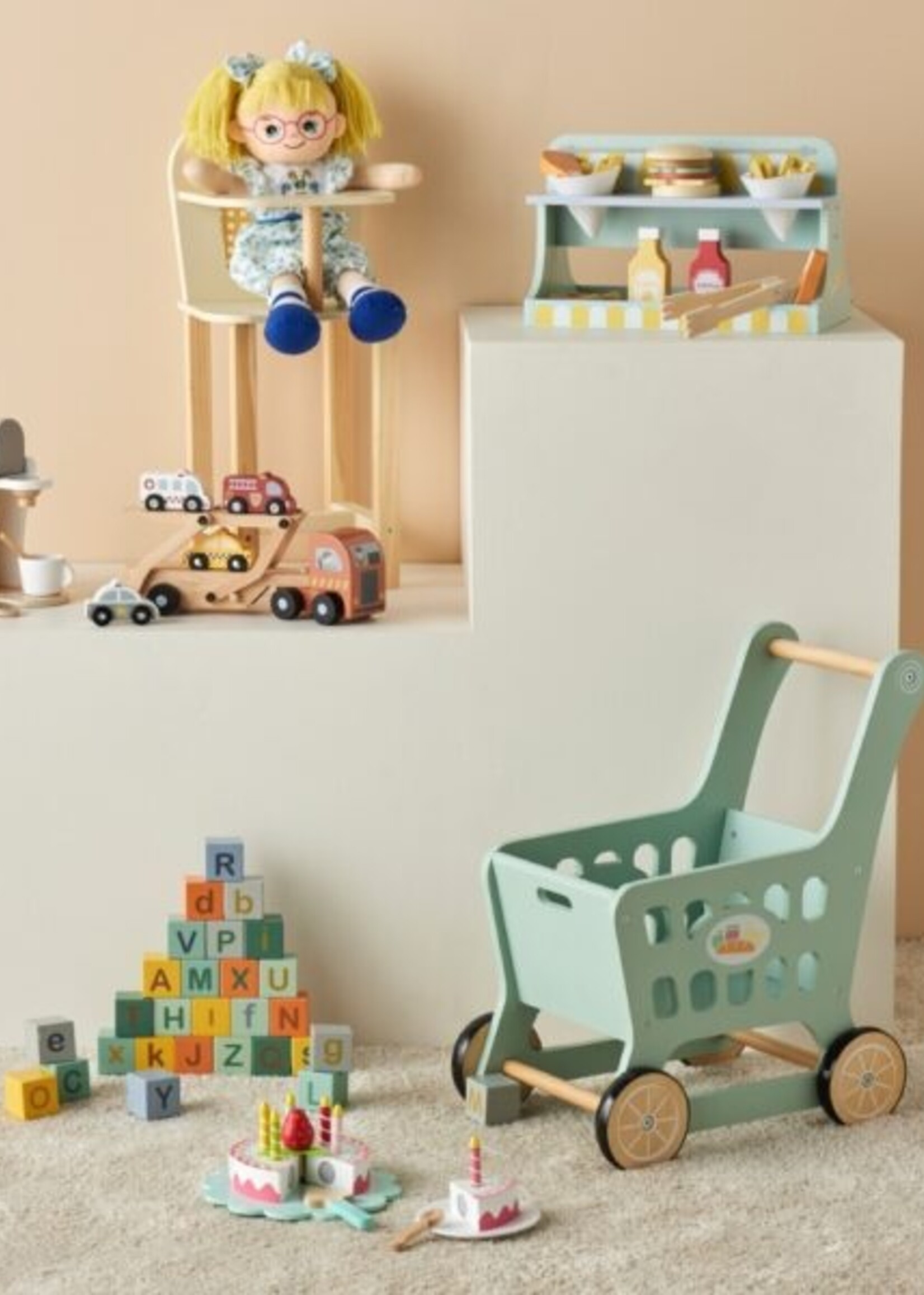 Pilbeam Wooden Doll High Chair