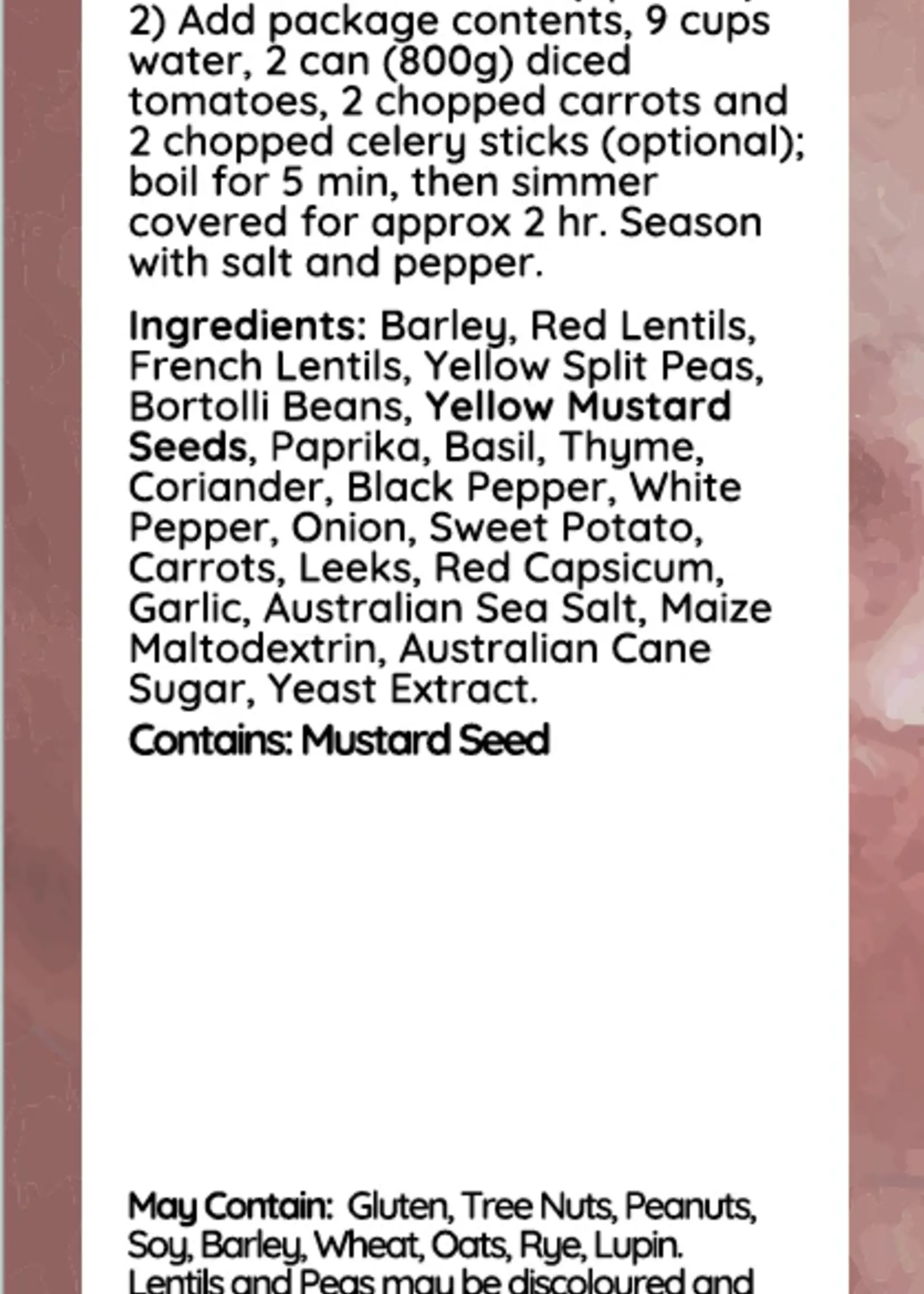 Gourment Taste Creations Beef & Barley Soup Mix - 400g