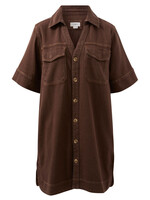 Ceres Life Relaxed Shirt Dress - Chocolate