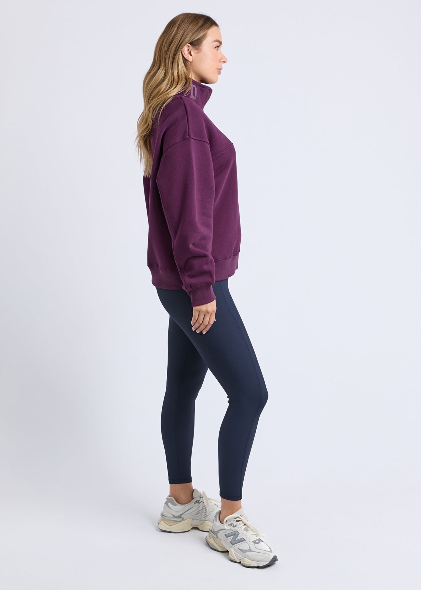 Foxwood College Zip Crew -Plum
