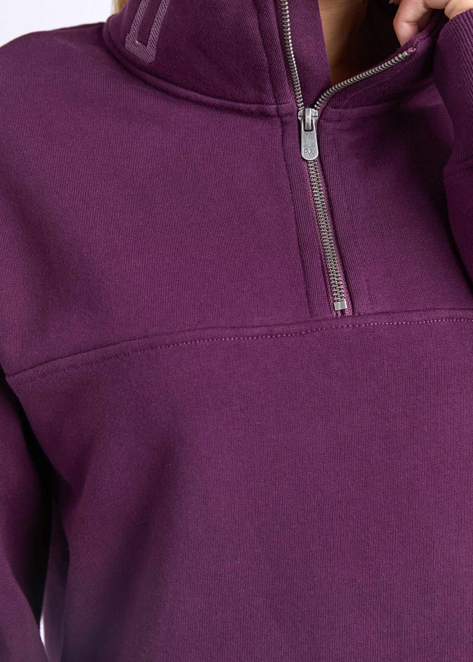 Foxwood College Zip Crew -Plum