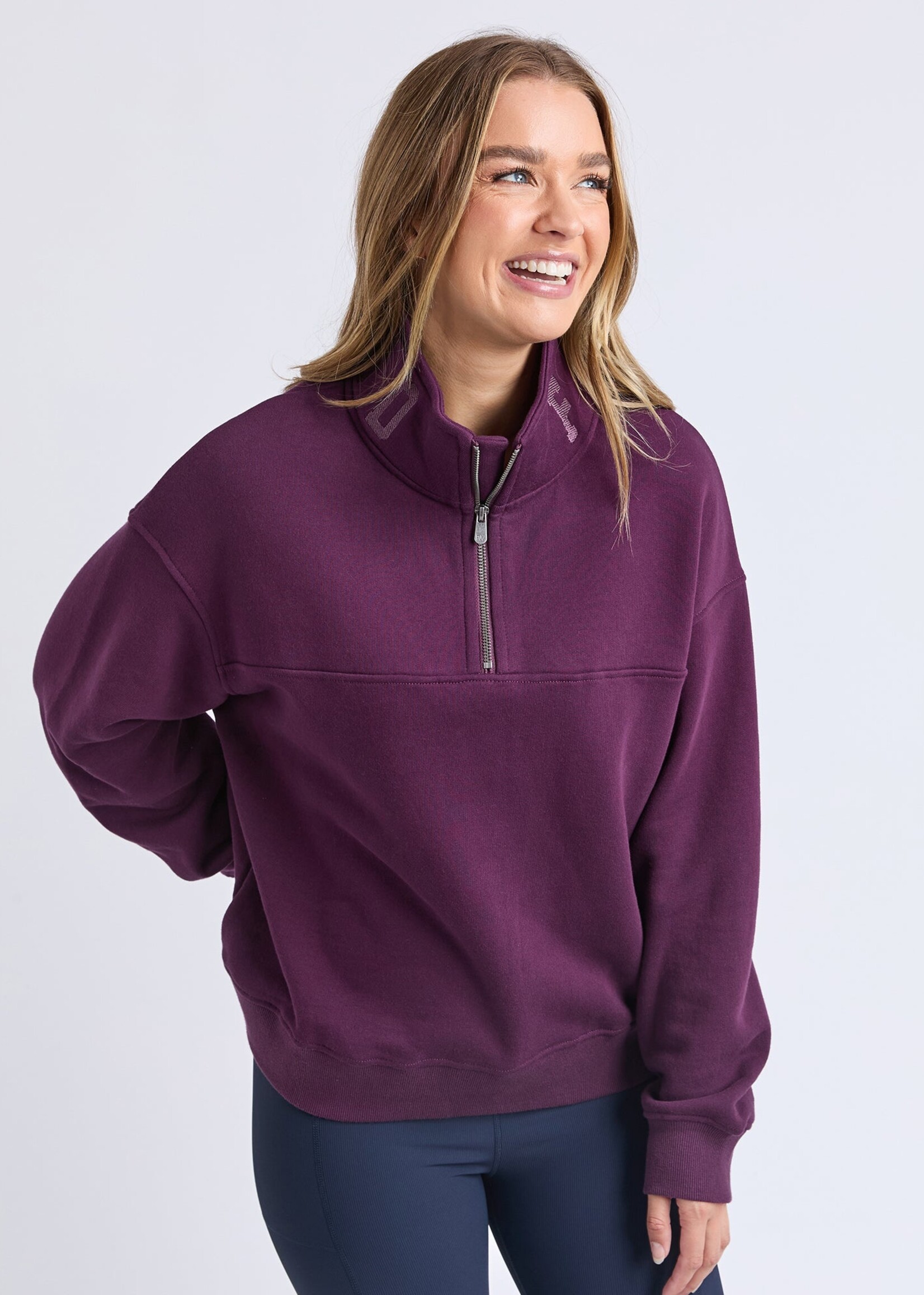 Foxwood College Zip Crew -Plum