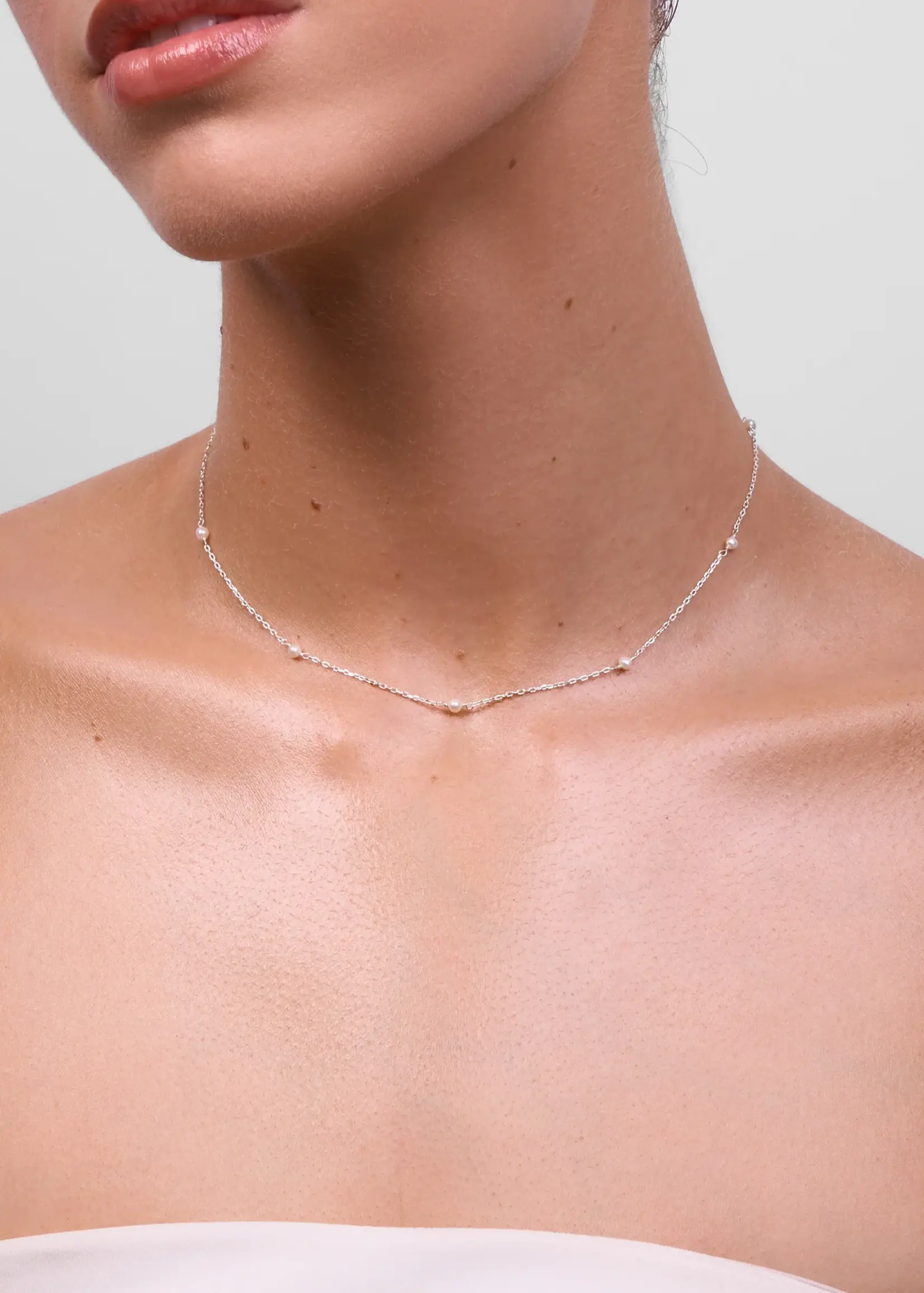 Liberte Lilibet Silver Pearl Necklace