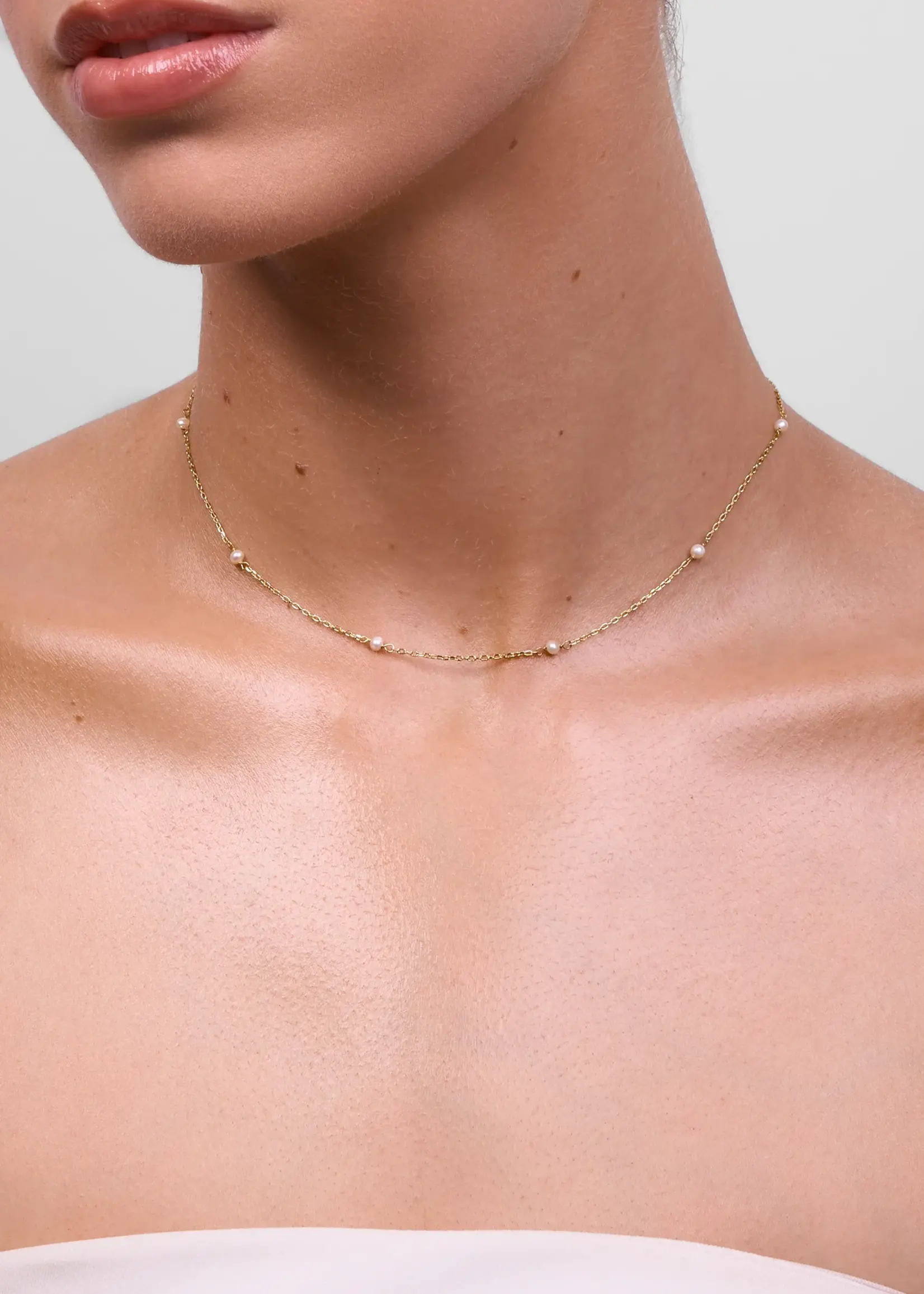 Liberte Lilibet Gold Pearl Necklace
